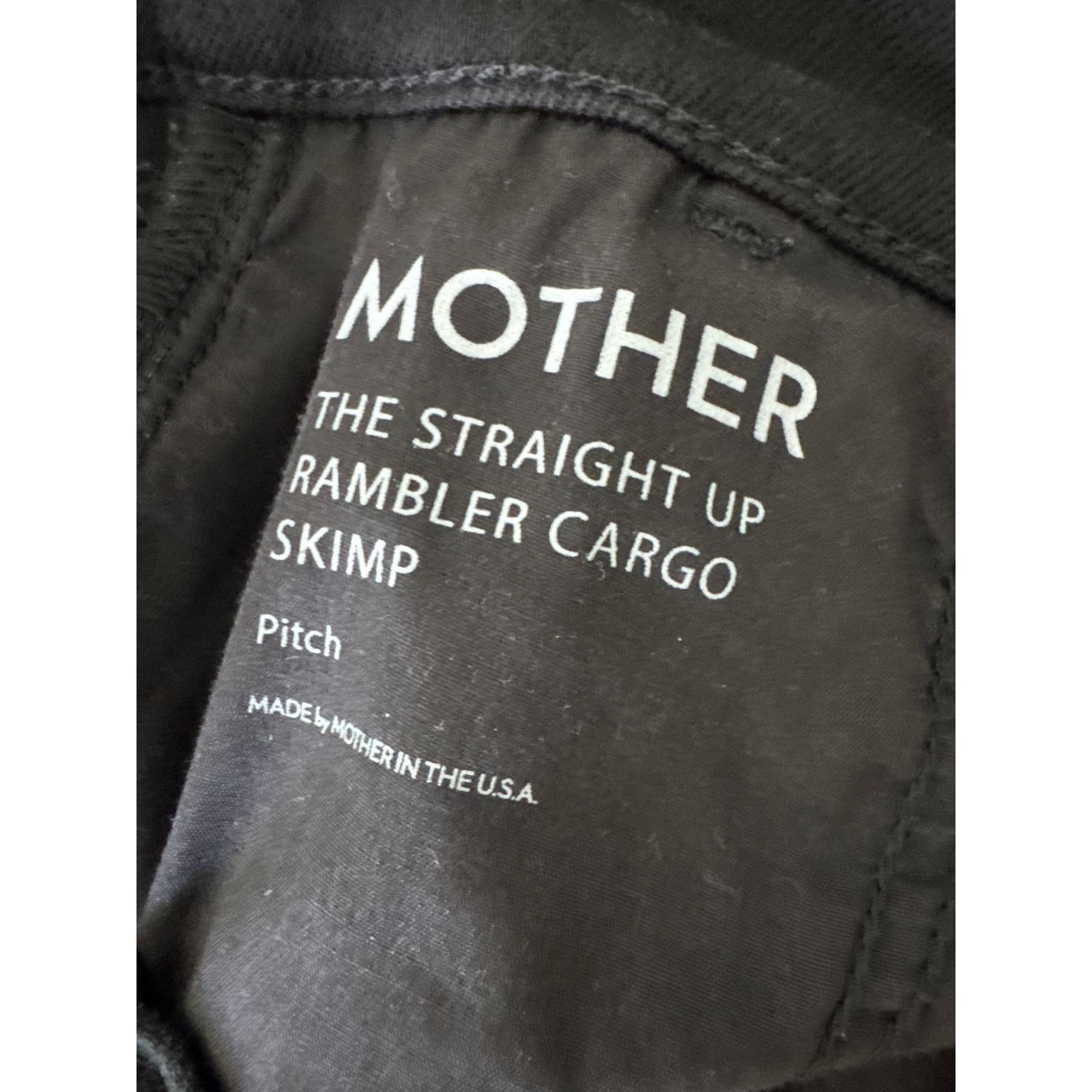 MOTHER MOTHER The Straight Up Rambler Cargo Jeans Pitch Black Size 27" / US 4 / IT 40 - 8 Thumbnail