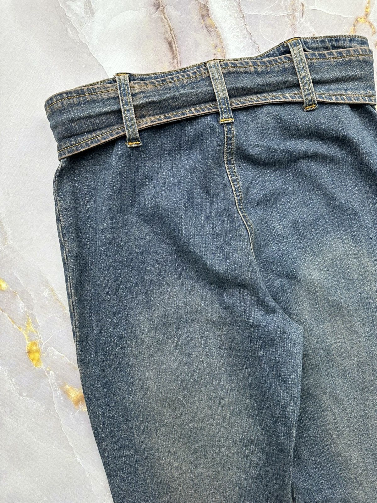 Japanese Brand Vintage Flared Jeans With Belt Size 27" / US 4 / IT 40 - 7 Thumbnail