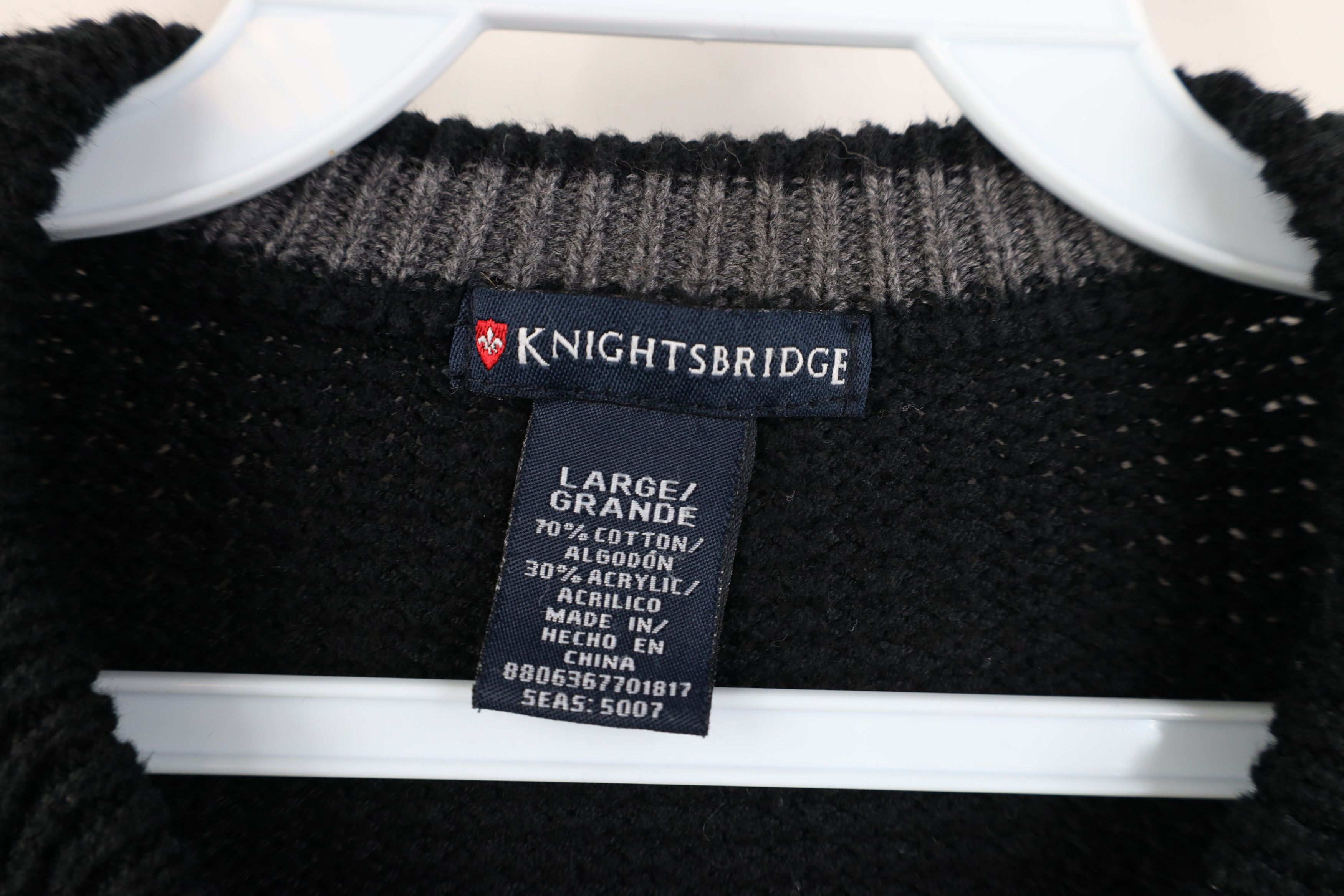 Vintage Vintage 90s Streetwear Ribbed Thermal Knit Sweater Black Size US L / EU 52-54 / 3 - 4 Thumbnail