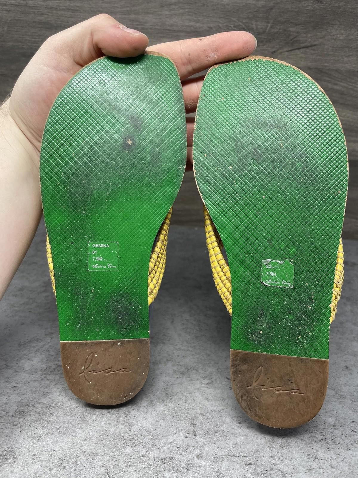 Donald Pliner Donald J Pilner Sandals Womens Size 7.5 Yellow Lisa Leather Size US 7.5 / IT 37.5 - 8 Thumbnail