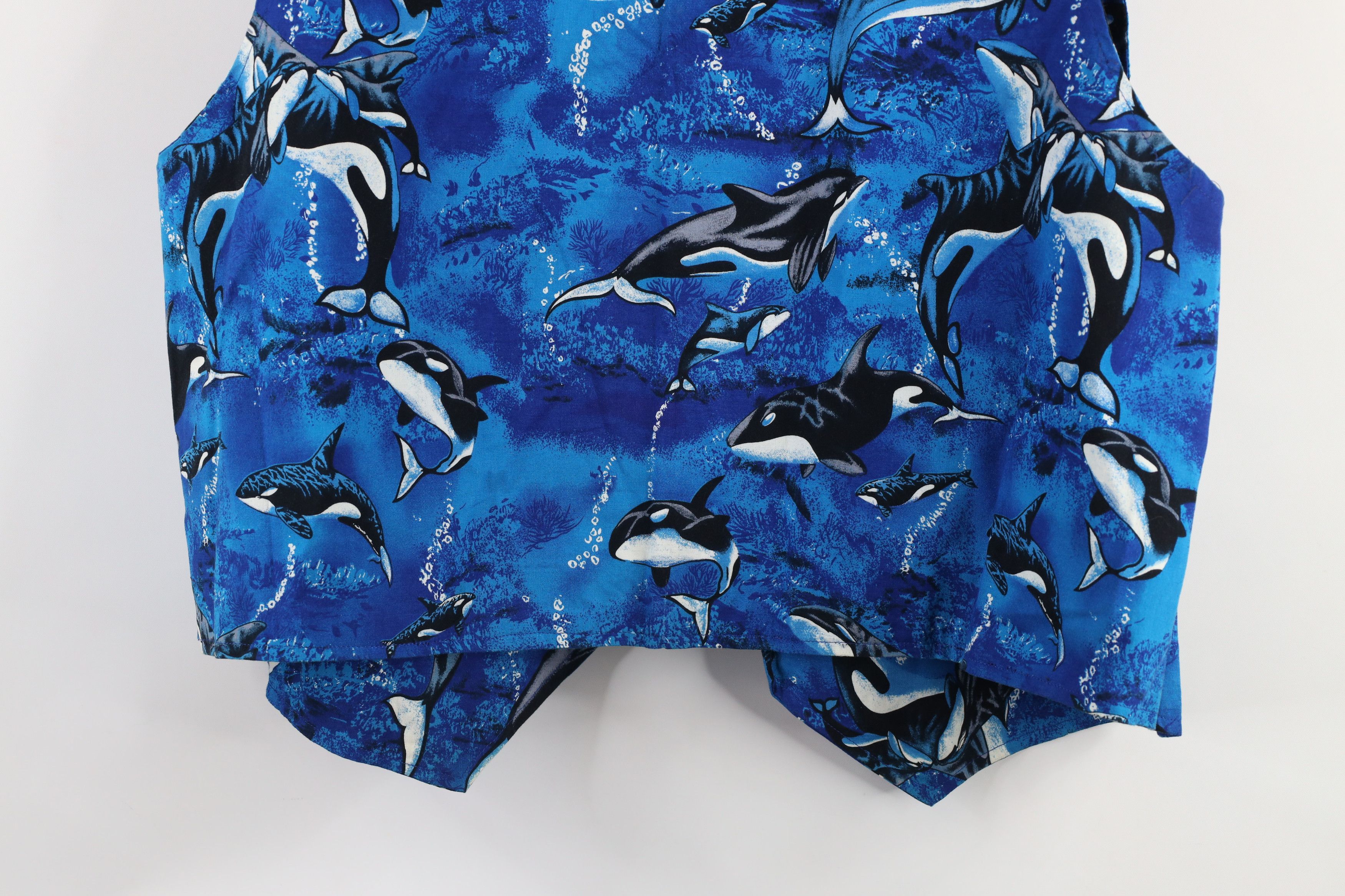 Vintage Vintage 90s Streetwear Whale All Over Print Open Front Vest Size 3XL / US 20-22 - 9 Thumbnail