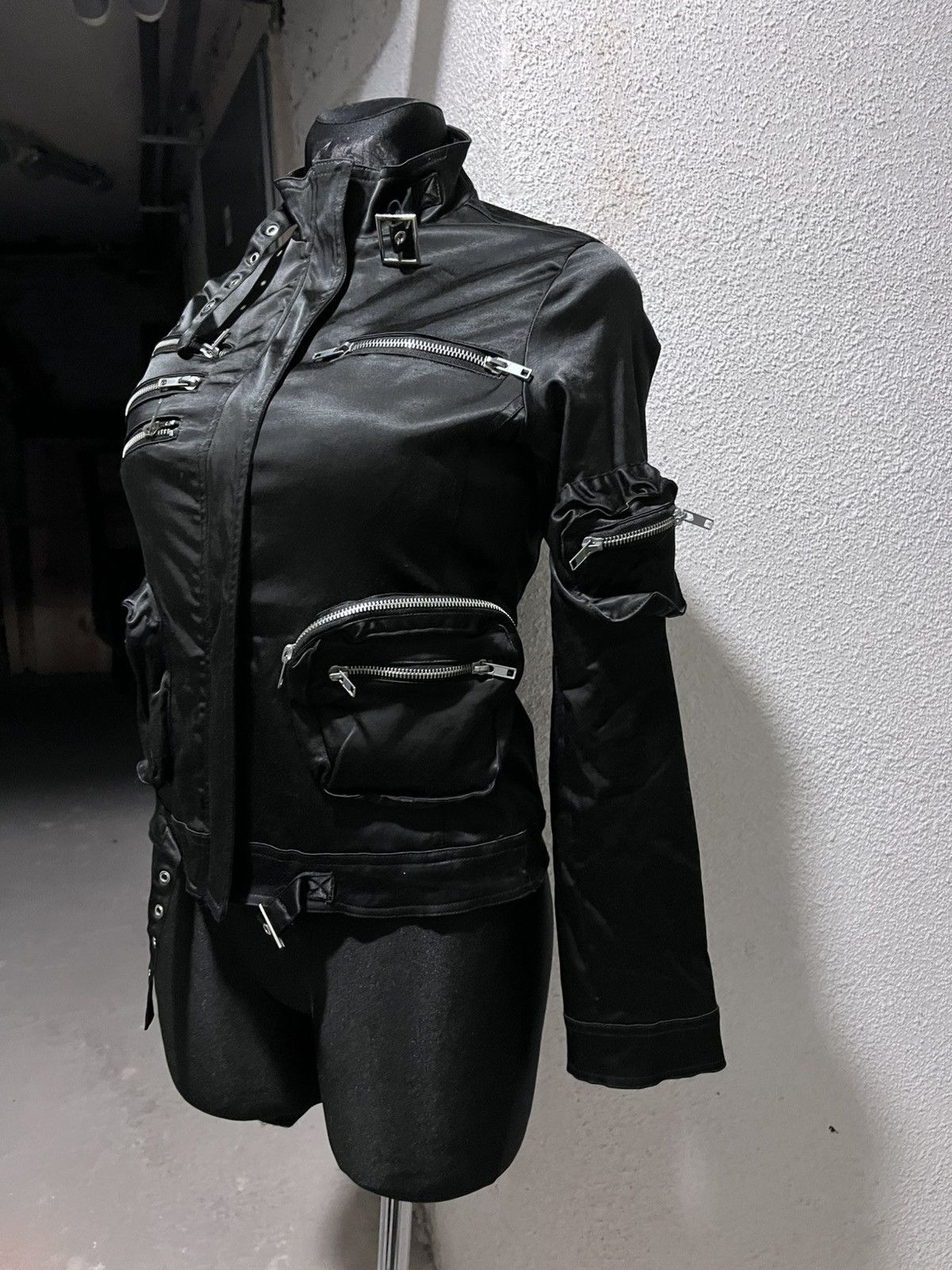 Rick Owens Edgy Multizip Cropped Avant Garde Goth Moto Jacket Size M / US 6-8 / IT 42-44 - 2 Thumbnail