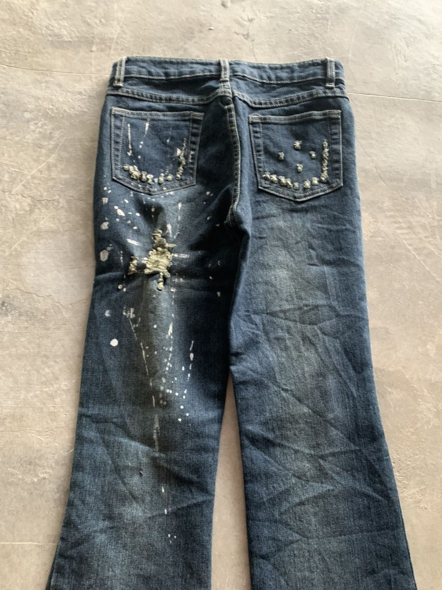 If Six Was Nine × Le Grande Bleu (L.G.B.) flare distressed style with splatter and beads design Size US 27 - 11 Thumbnail