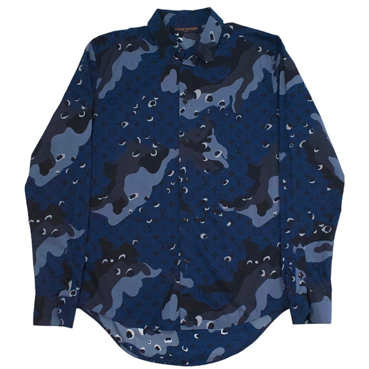 Louis Vuitton Camouflage DNA Button Up Shirt Blue Camo Size US L / EU 52-54 / 3 - 1 Thumbnail