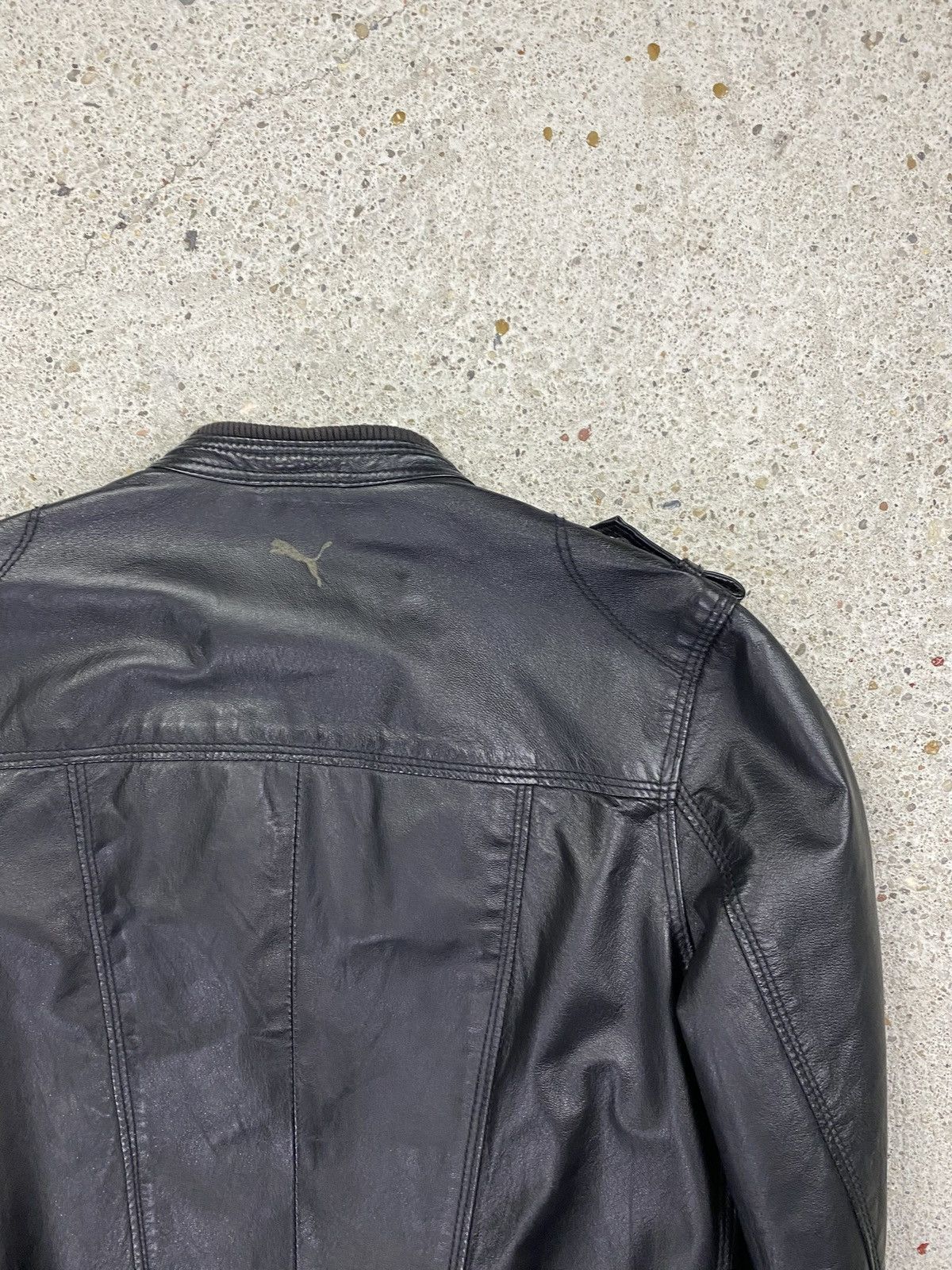 Puma Puma leather jacket black vintage racing biker archive Size M / US 6-8 / IT 42-44 - 4 Thumbnail