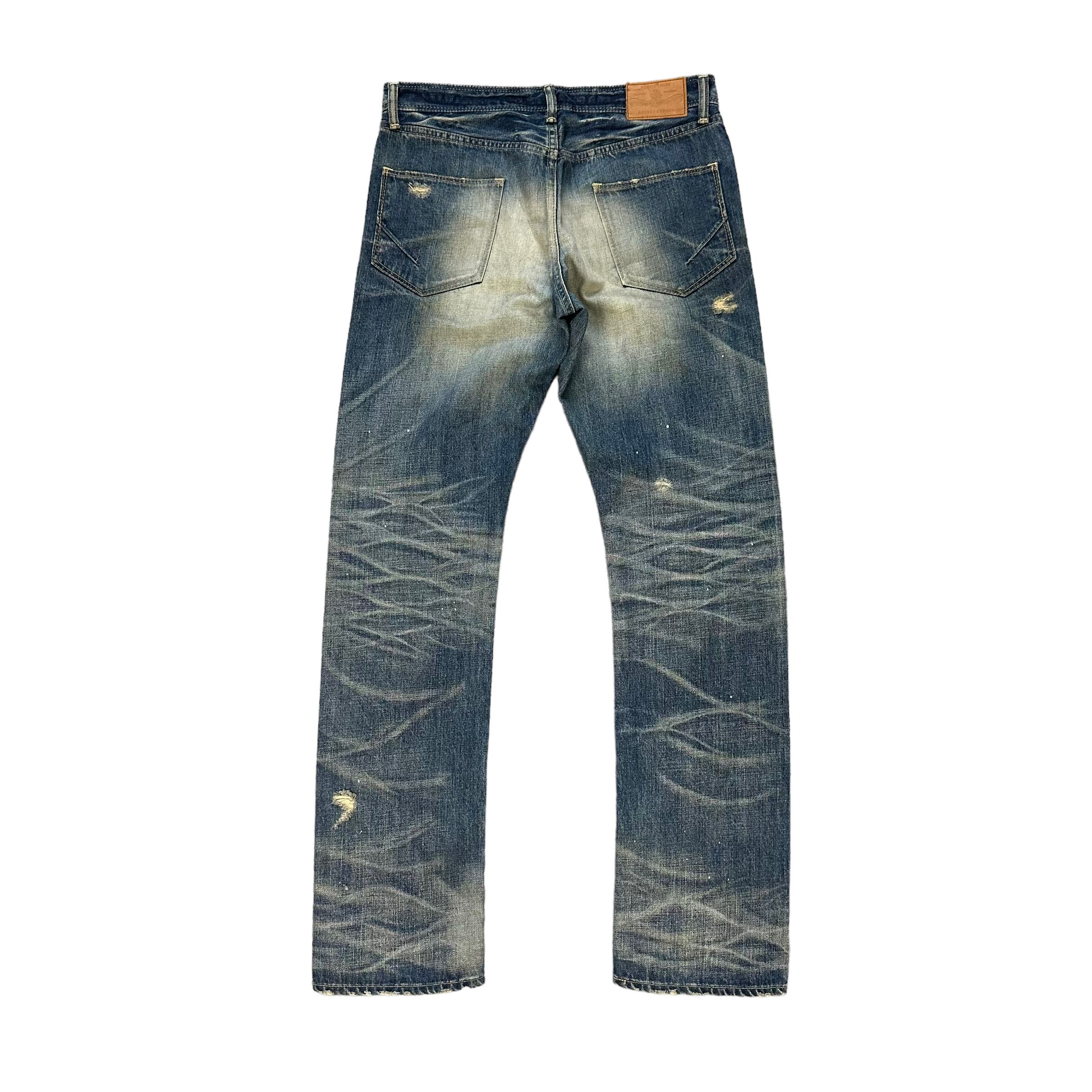 GOSTAR DE FUGA TRASHED🔥 GOSTA DE FUGA FLY BUTTON WASHED JEANS #7628-158 Size 33" - 12 Thumbnail