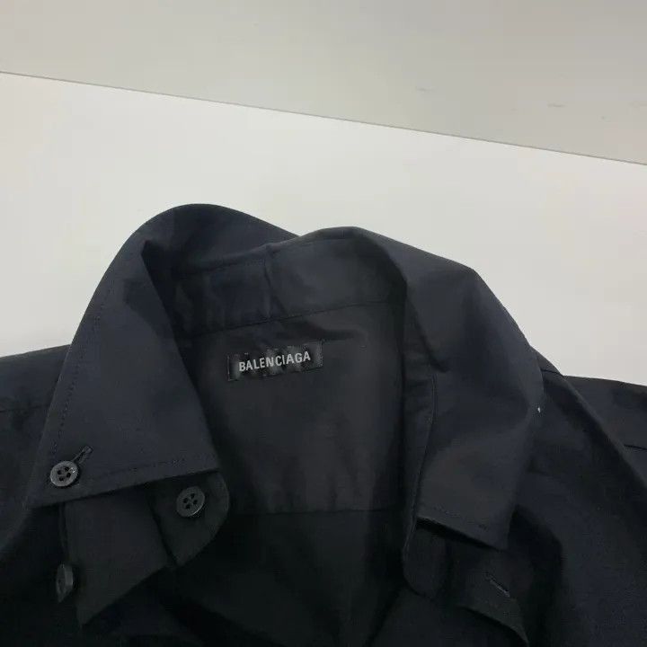 Balenciaga Balenciaga Black Loose Short Sleeve Shirt 0079-2507 Size US M / EU 48-50 / 2 - 7 Thumbnail