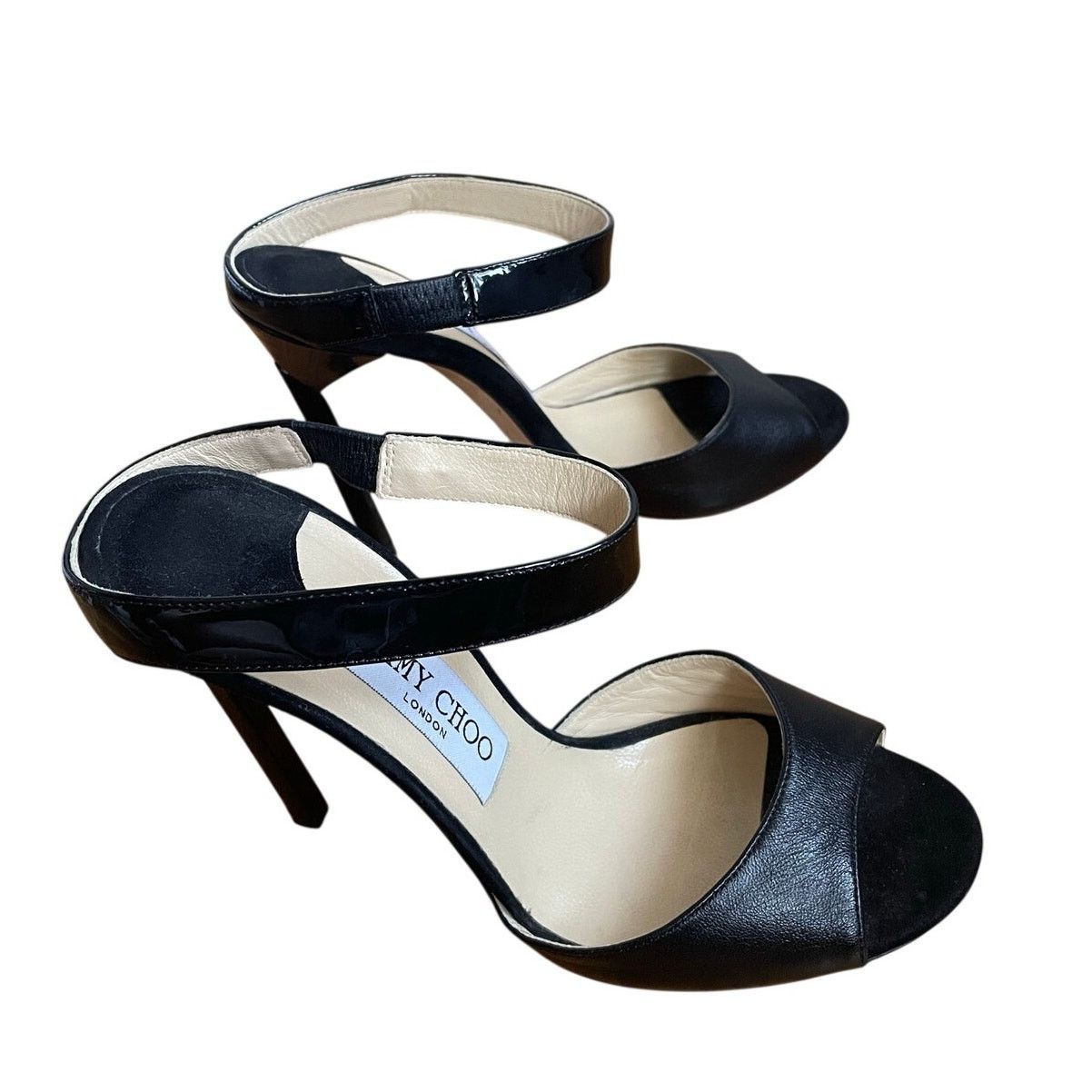 Jimmy Choo Jimmy Choo Black Leather Heeled Sandals size 36 1/2 / US 6.5 Size US 6.5 / IT 36.5 - 8 Thumbnail