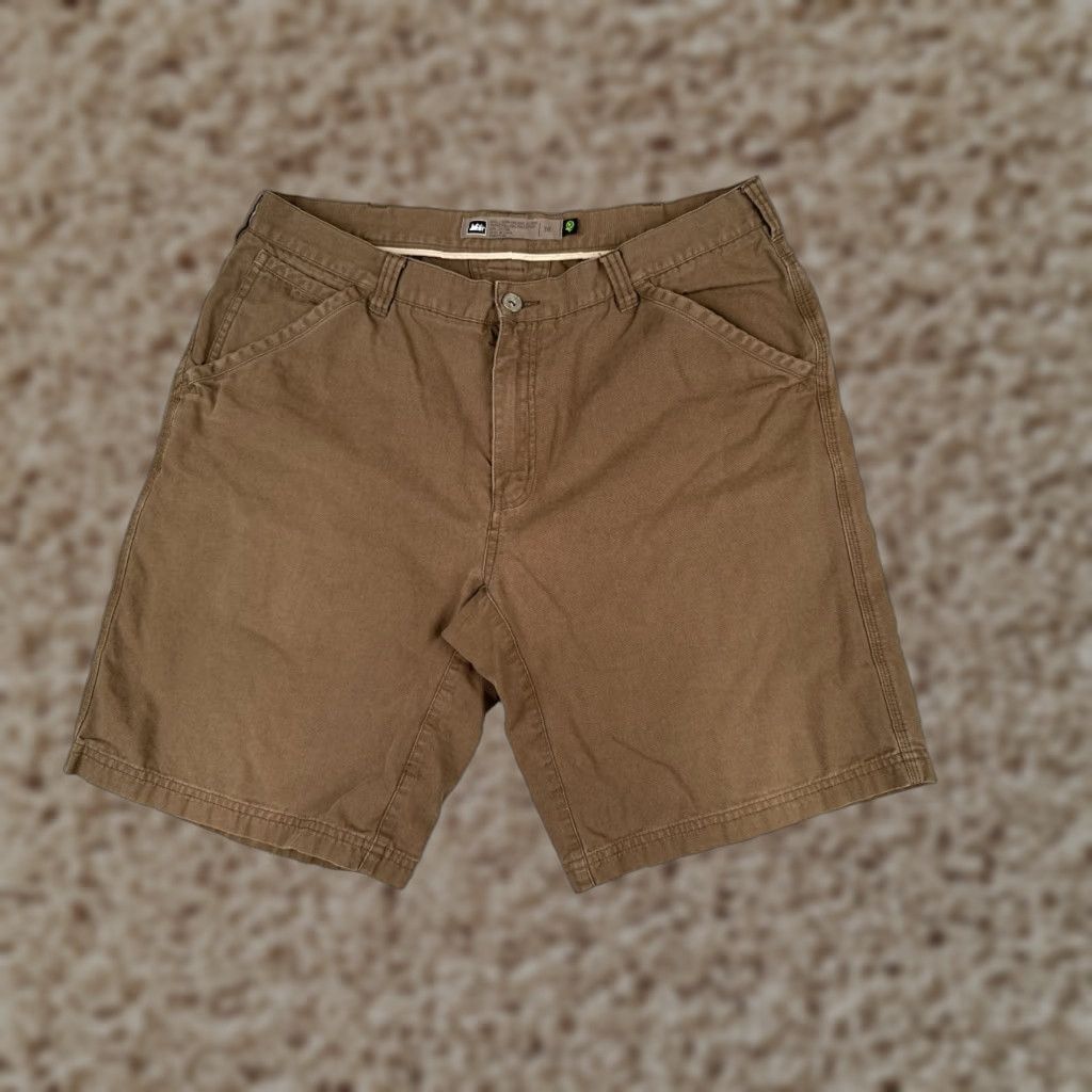 Vintage REI Chino Shorts Men 38 Brown 100% Cotton Duck Fabric Cargo Pockets Cargo Short Modern Regular Fit Cotton Casual Outdoor Men's Shorts Size US 38 / EU 54 - 1 Thumbnail