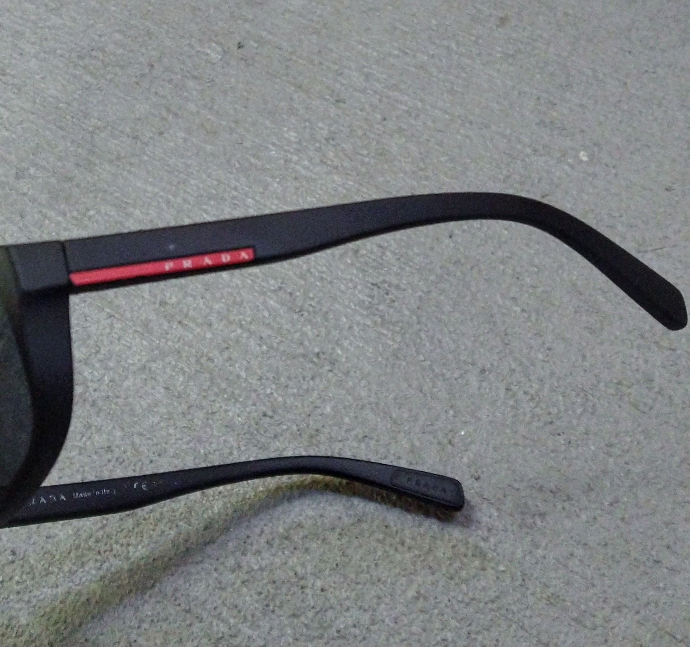 Prada Prada Sunglasses SPS 01R Black Blue Lens Linea Rossa Size ONE SIZE - 5 Thumbnail