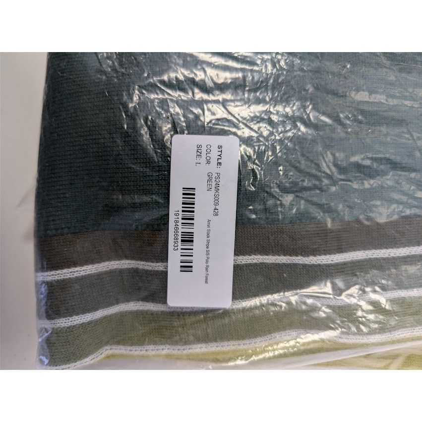 Amiri o1rshd1 Stack Stripe Short Sleeve Polo Shirt in Green Size US L / EU 52-54 / 3 - 21 Thumbnail