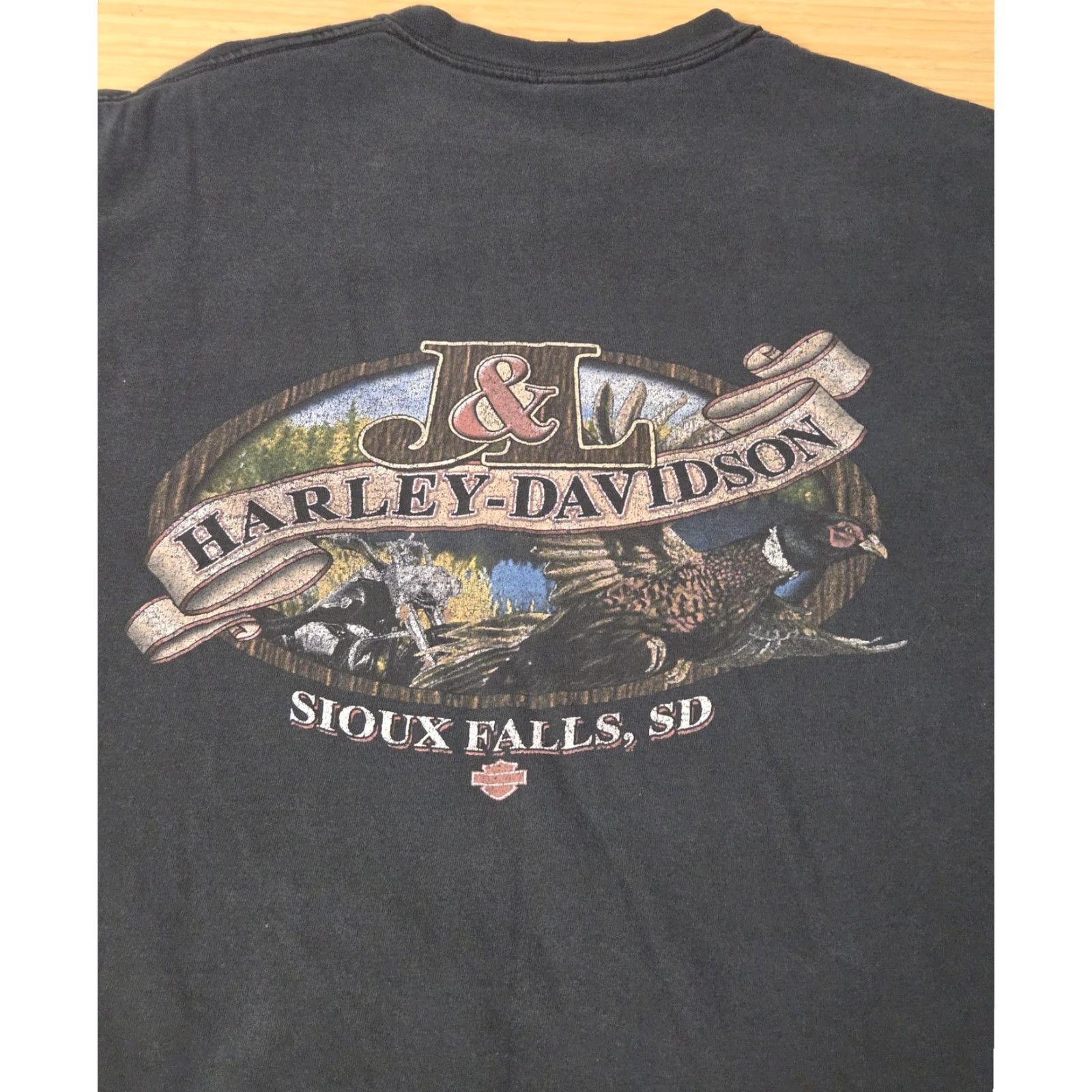 Harley Davidson VINTAGE Harley-Davidson Shirt Mens L Black Graphic Print 90s Sioux Falls SD Biker Motorcycle USA Mens Size US L / EU 52-54 / 3 - 6 Thumbnail