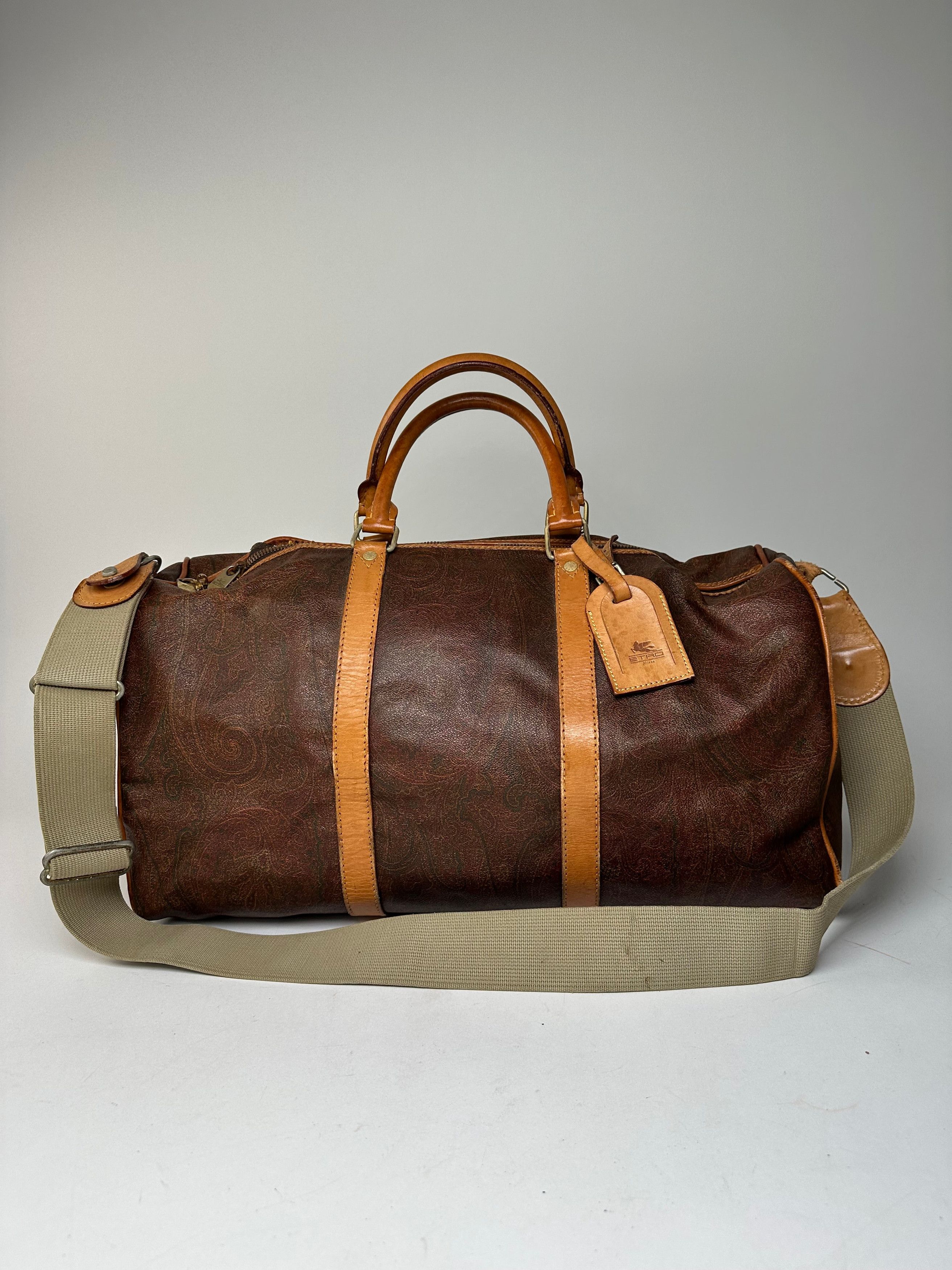 Etro Vintage Paisley Leather 2Way Duffel Bag Size ONE SIZE - 1 Thumbnail