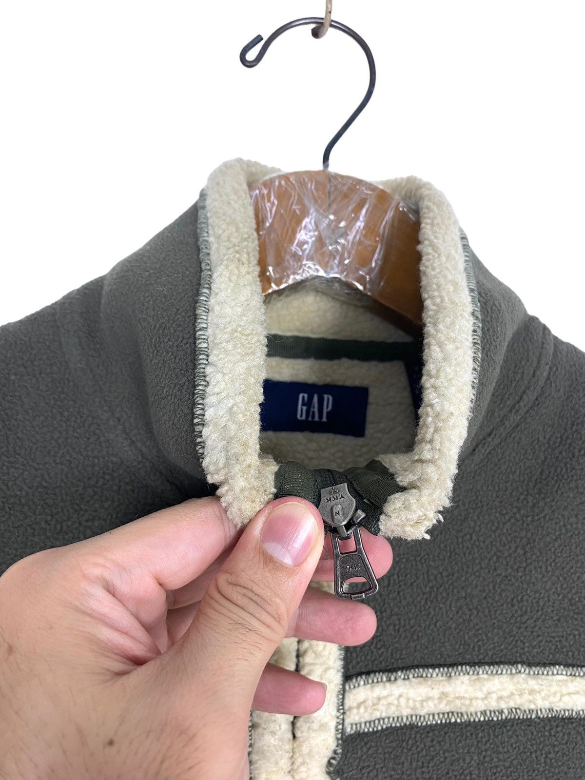 Gap Rare‼️ Gap Green Gilet Vest Sherpa Size US XXS / EU 40 - 4 Thumbnail