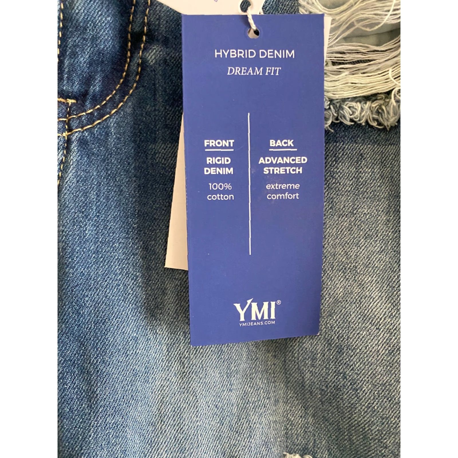 Vintage NEW YMI Size 7 High Rise Ankle Destressed Jeans Size 28" / US 6 / IT 42 - 2 Thumbnail