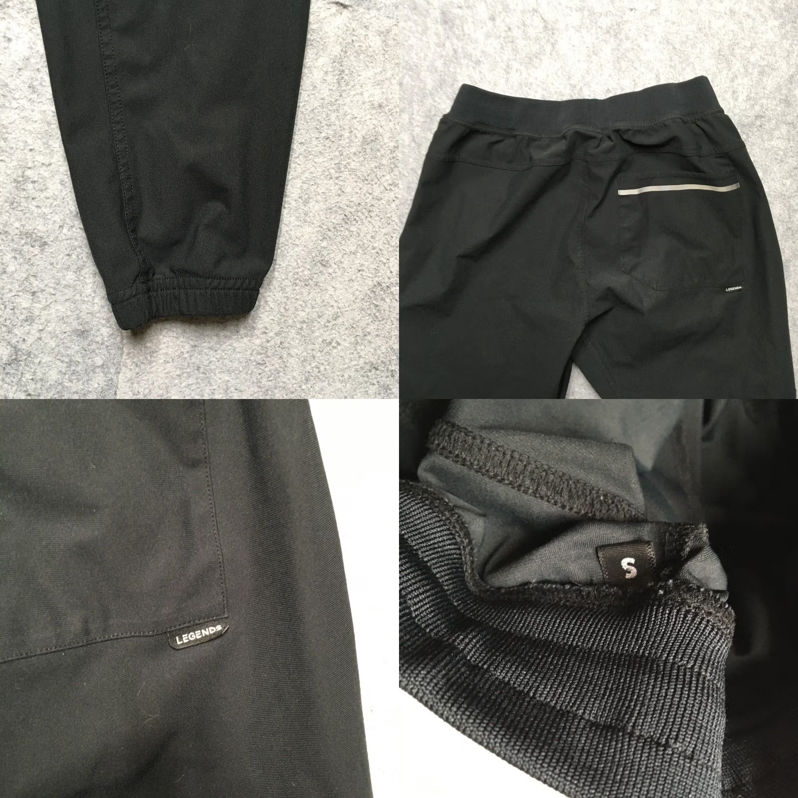 Vintage Legends Jogger Pants Men Small S Black Taper Athletic Lounge Run Size US 29 - 8 Thumbnail