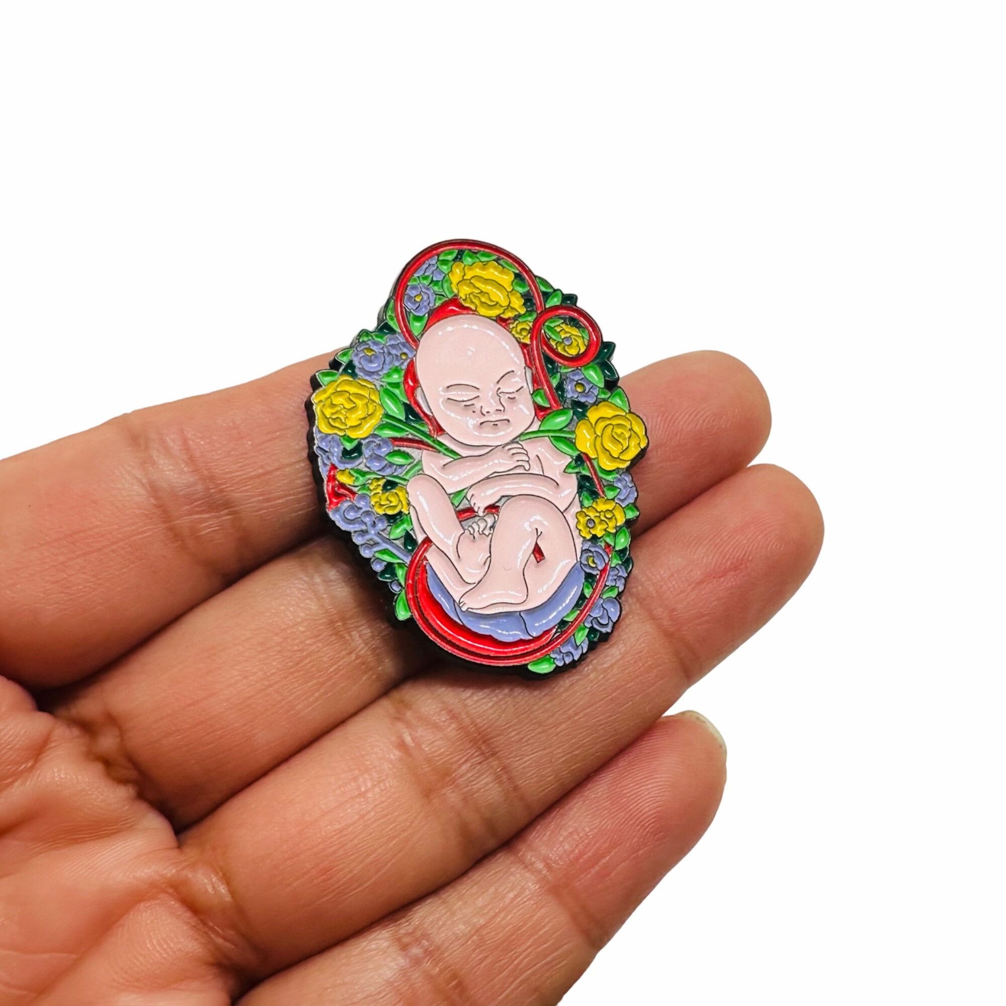 Other Pin Enamel Baby Womb Nurse Doctor Anatomy Enamel Pin Gift Br Size ONE SIZE - 2 Thumbnail