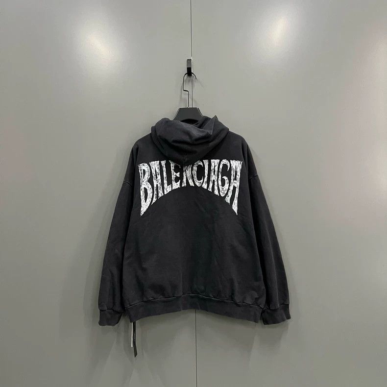 Balenciaga Balenciaga Black logo hoodie with graffiti on the back Size US XL / EU 56 / 4 - 3 Thumbnail