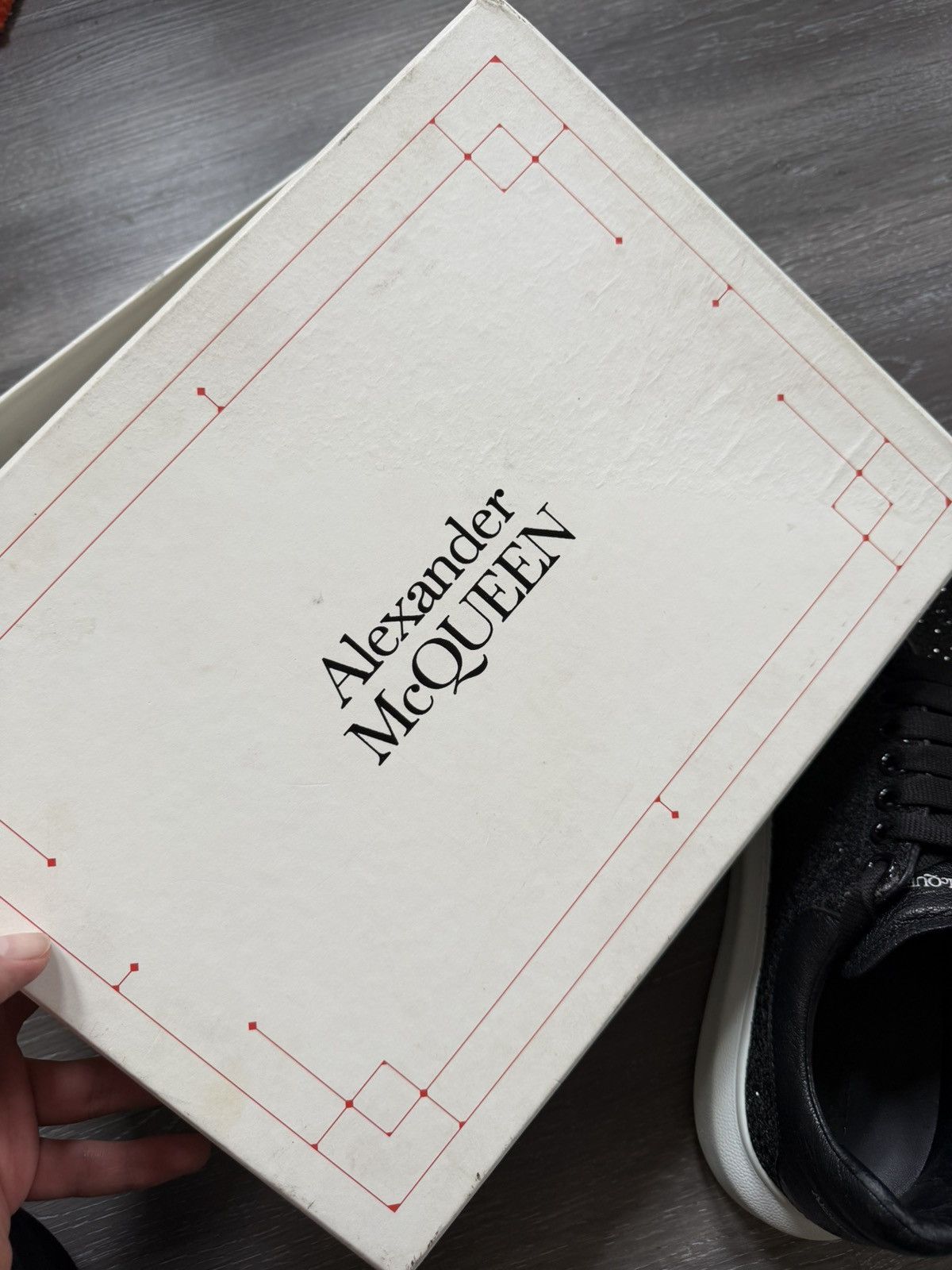 Alexander McQueen Black Sequin Mcqueen Oversized Sneaker Size US 8 / IT 38 - 7 Thumbnail