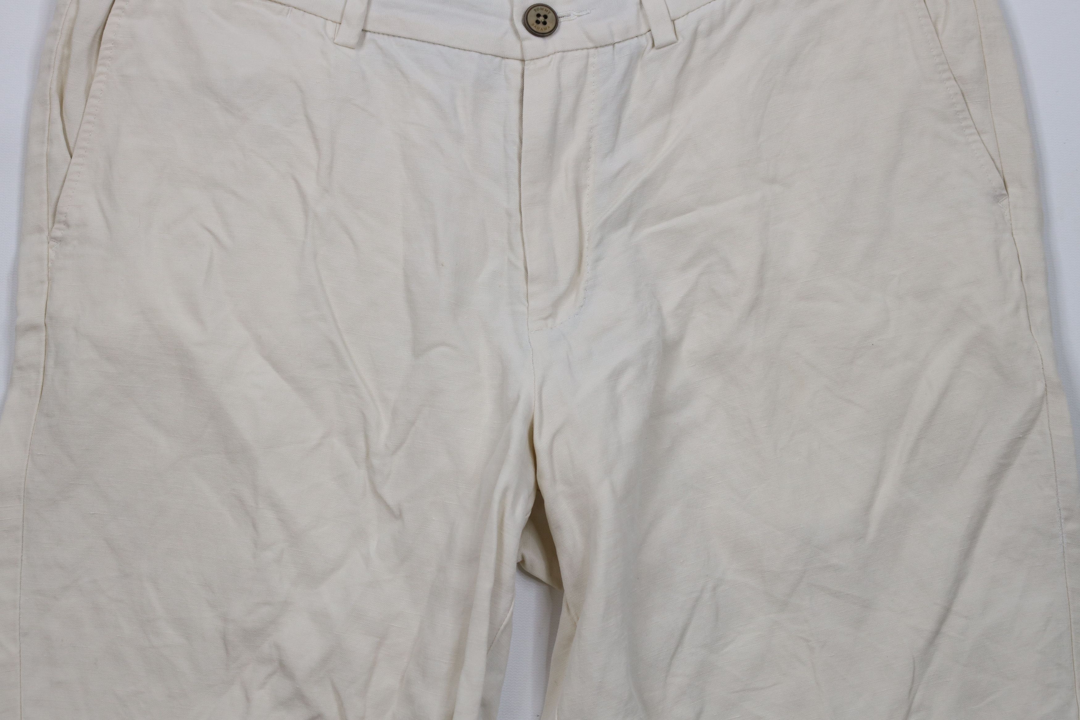 Tommy Bahama × Vintage Tommy Bahama Silk Linen Above Knee Chino Shorts Cream Size US 34 / EU 50 - 3 Thumbnail