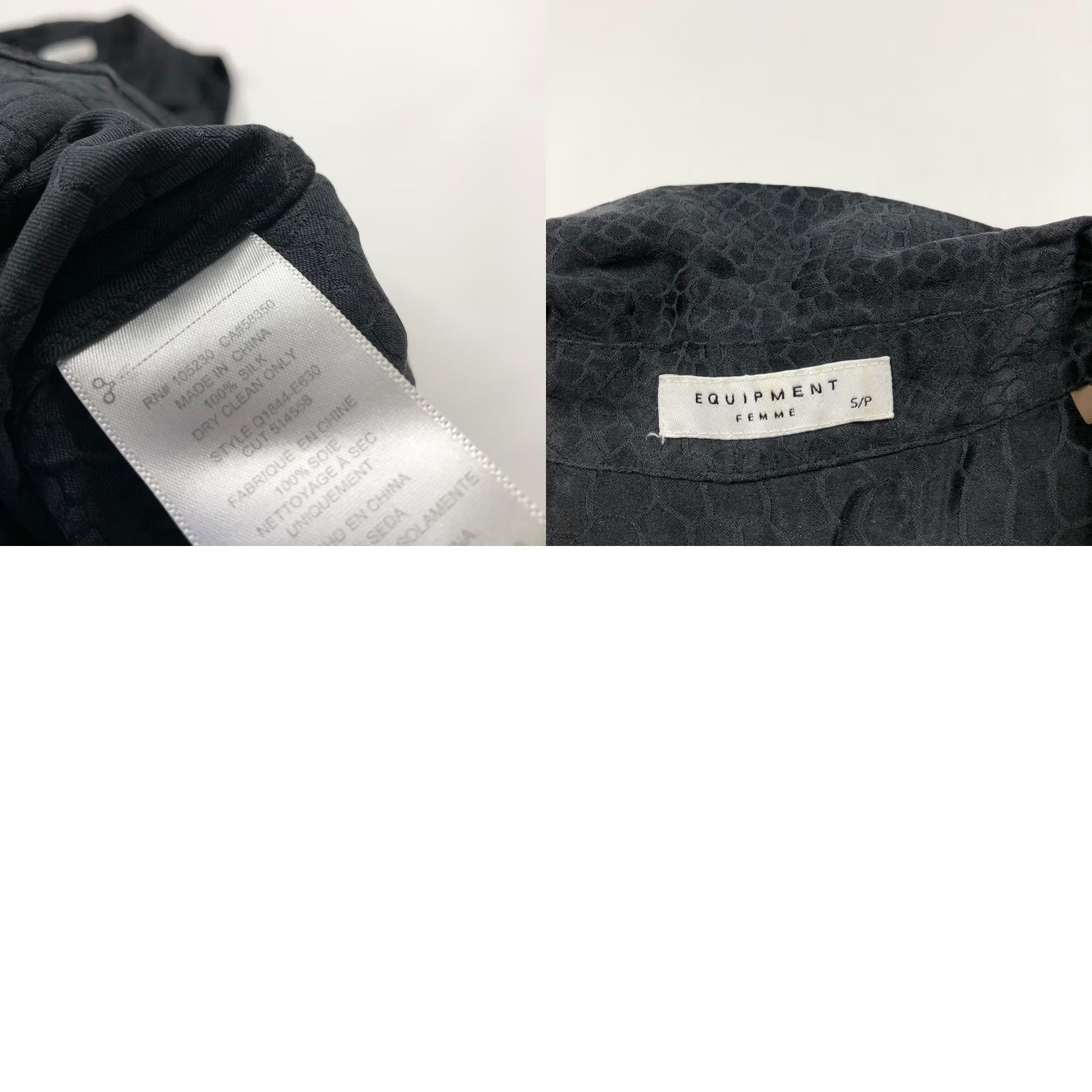 Equipment Equipment Femme Mini Dress Shirt Womens Small 100% Silk Black All Over Print Button Size S / US 4 / IT 40 - 9 Thumbnail