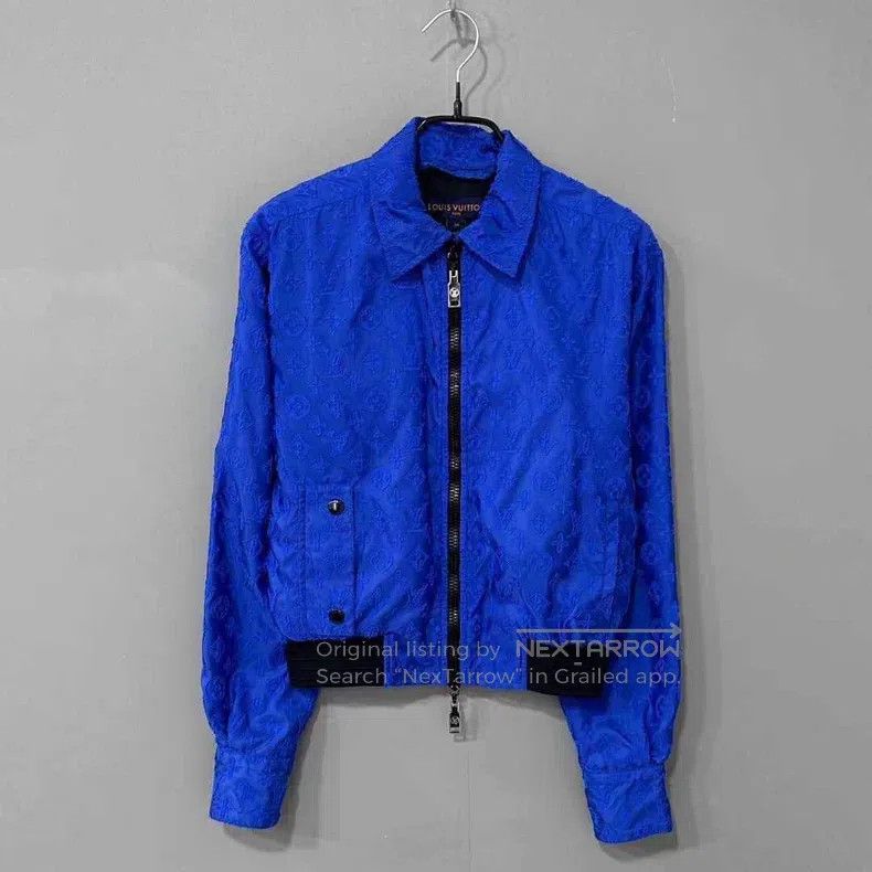 Louis Vuitton Louis Vuitton Dark blue full-print logo zipper jacket Size XXS / US 00 / IT 34 - 1 Thumbnail