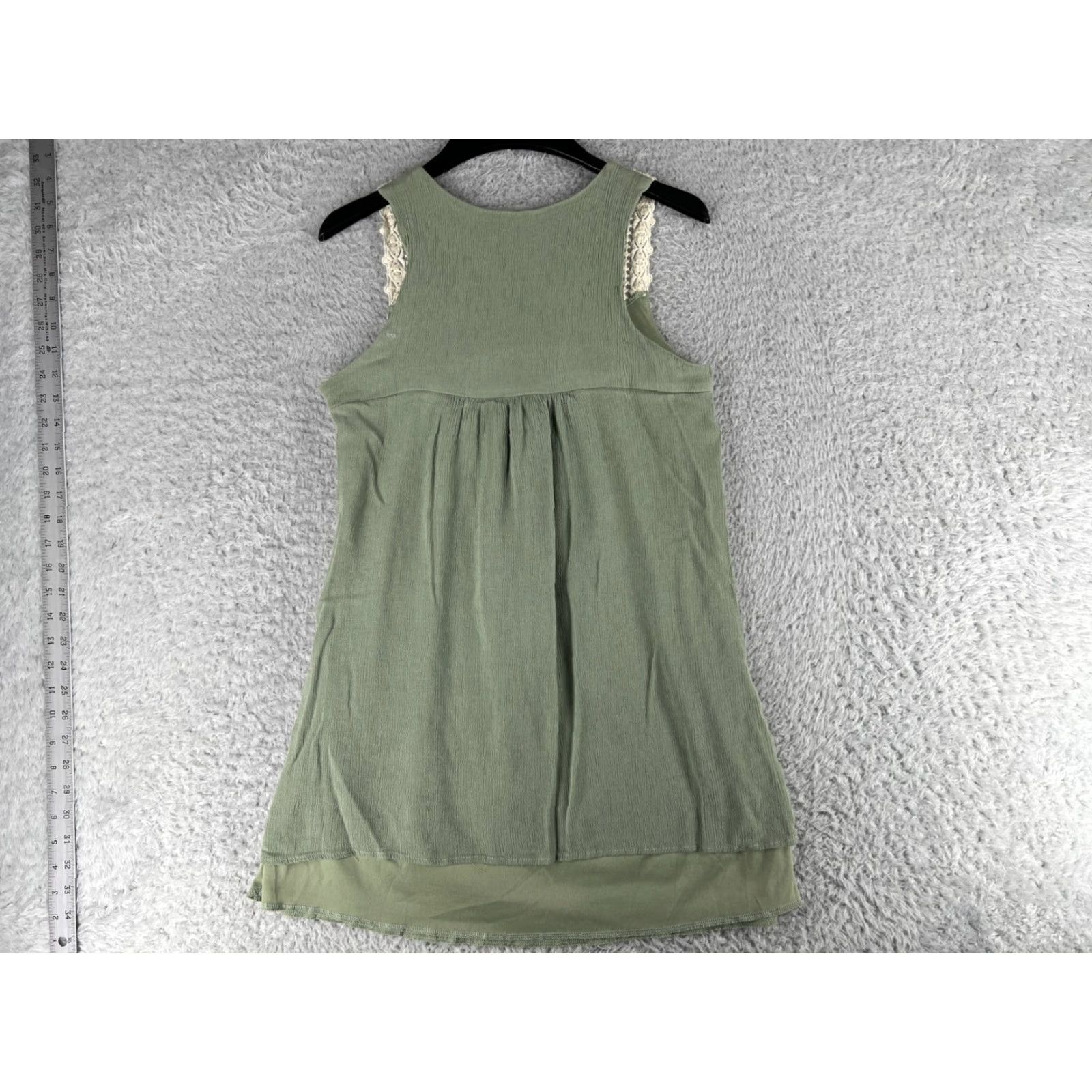 Vintage Buttons Womens Blouse Shirt Small Green Bohemian Sleeveless Round Neck Tank Size L / US 10 / IT 46 - 2 Thumbnail