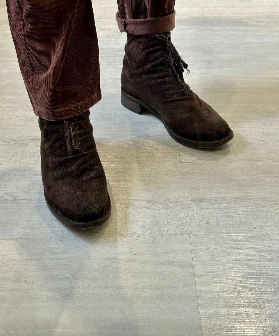 Cherevichkiotvichki Cherevichkiotvichki Layered Corduroy Leather Ankle Zip Boots Size US 9 / EU 42 - 17 Thumbnail