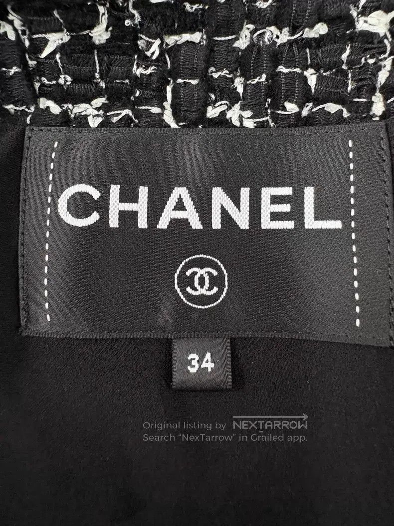 Chanel Chanel 24B black and white plaid tweed single-breasted rou Size XXS / US 00 / IT 34 - 6 Thumbnail