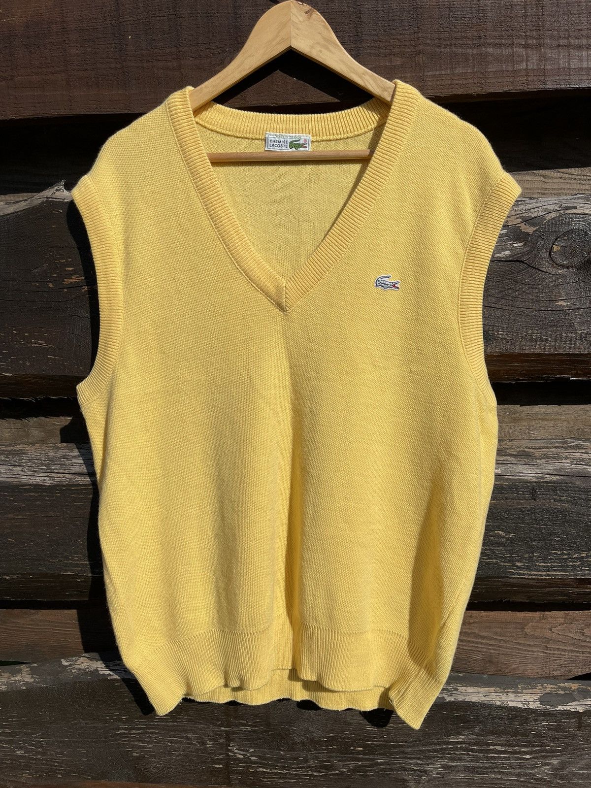 Lacoste × Vintage 90’s Lacoste vintage yellow wool vest made in France Size US XL / EU 56 / 4 - 2 Thumbnail