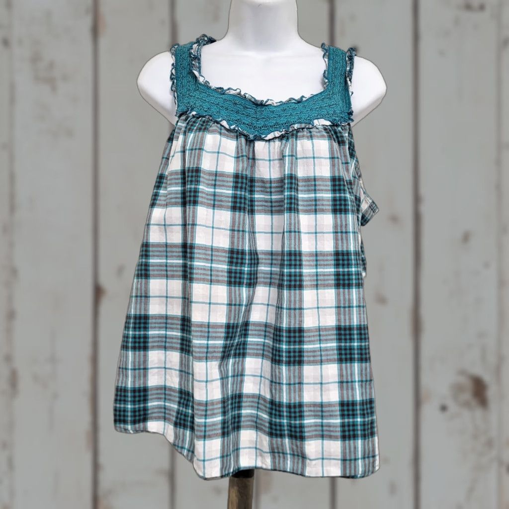 Vintage Cato Tank Top Women XL Sleeveless Plaid Scoop Neck Top Blue Spruce Plaid Top Size XL / US 12-14 / IT 48-50 - 1 Thumbnail