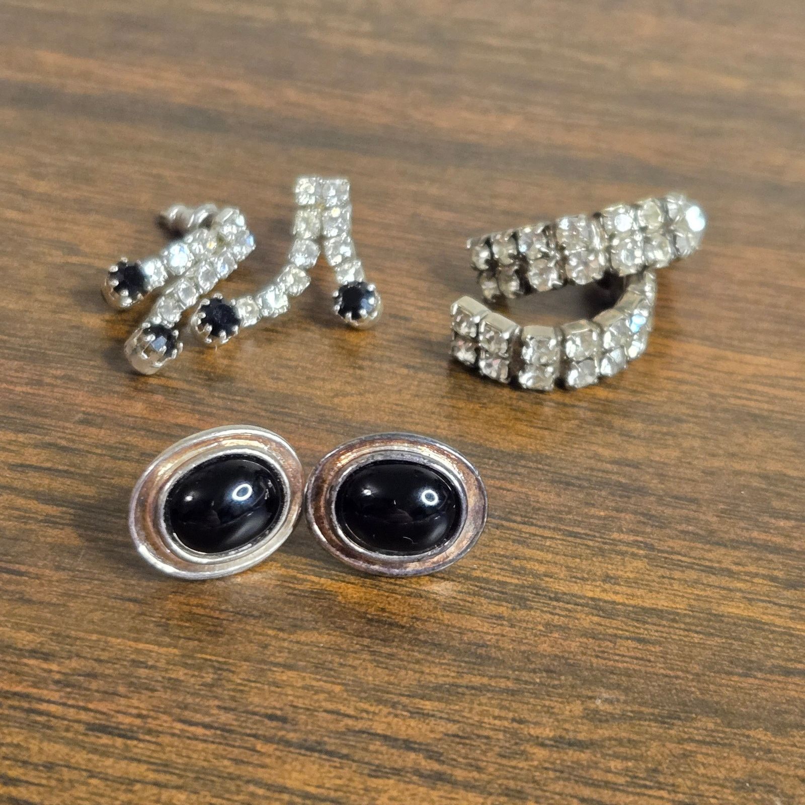 Vintage Vintage Rhinestone Stud Earring Lot - Pierced Posts Fab Size ONE SIZE - 2 Thumbnail
