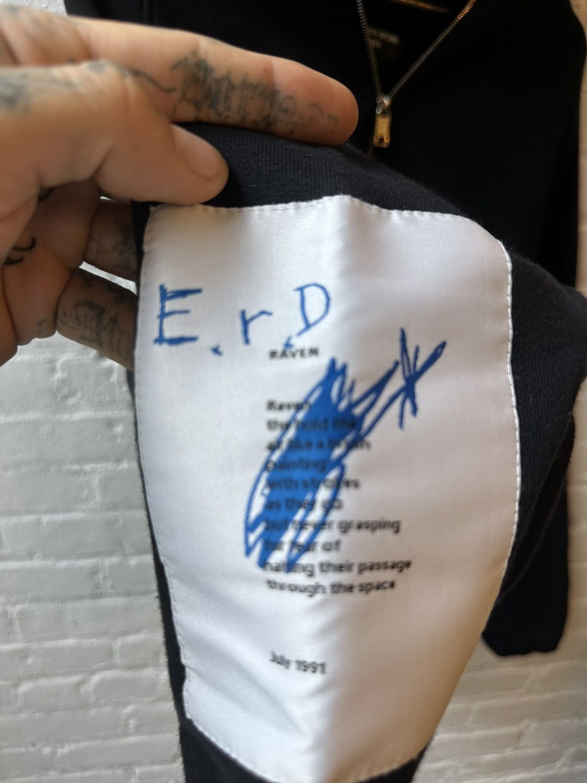 Enfants Riches Deprimes ERD SILK RAVEN PATCH BLACK ZIP HOODIE S/M/L BAGGY Size US S / EU 44-46 / 1 - 3 Thumbnail