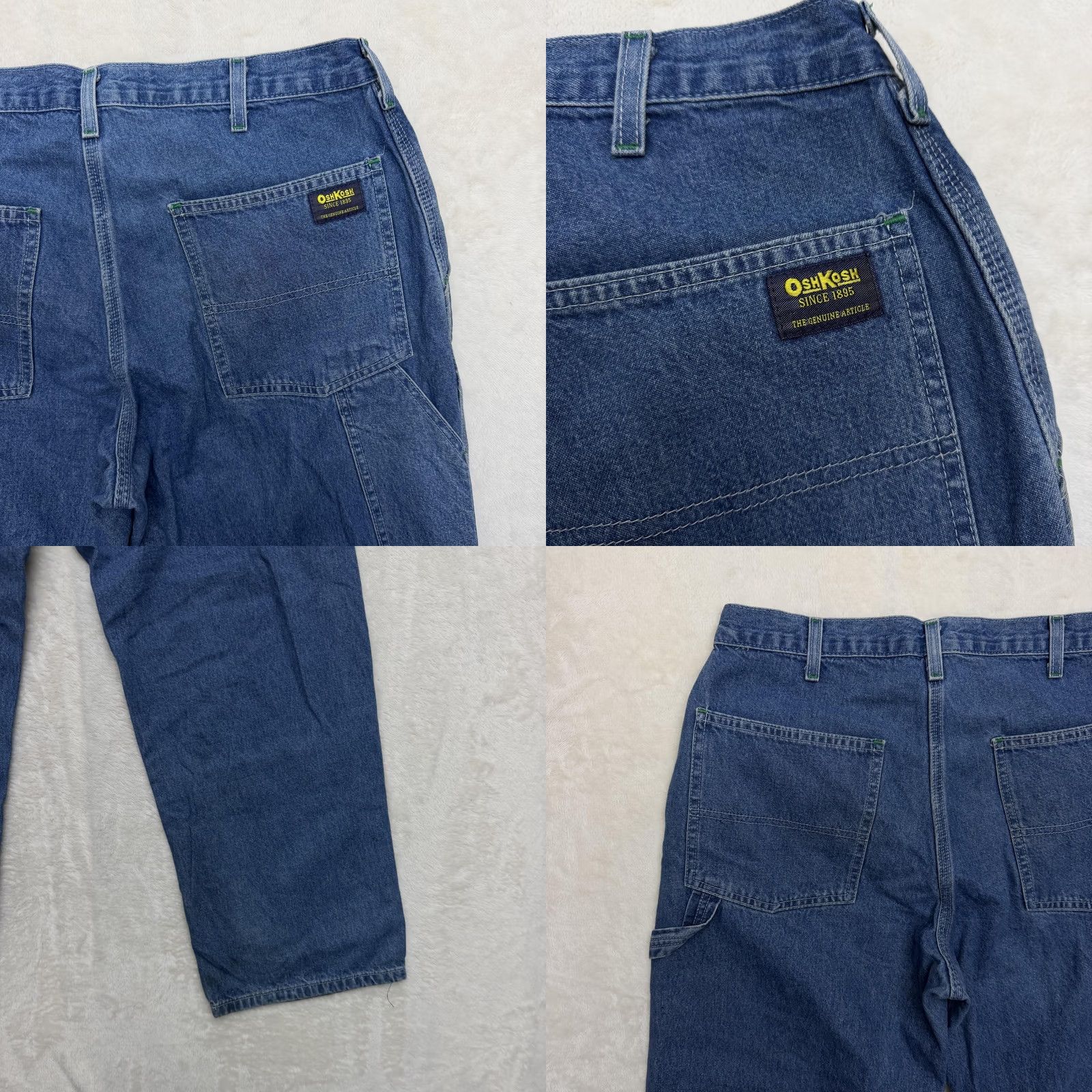 Vintage OshKosh B'gosh Carpenter Jeans Mens 32x30 Blue Denim Relaxed Straight Workwear Jeans Mens Size US 32 / EU 48 - 8 Thumbnail