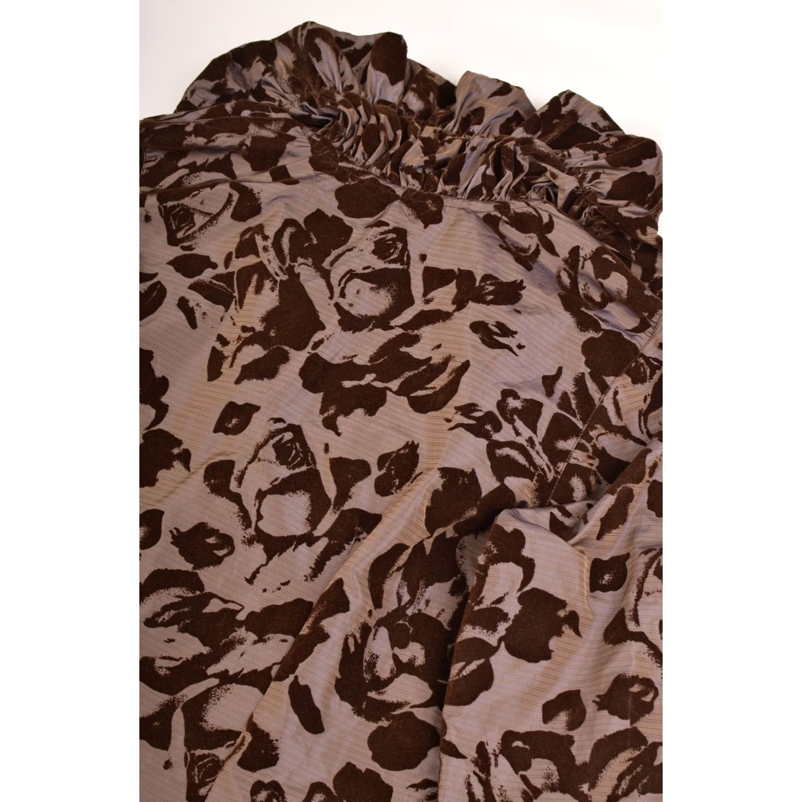 ANNE FONTAINE Anne Fontaine Womens Floral Blazer Jacket Ruffled Collar Brown Size 2 Size XS / US 0-2 / IT 36-38 - 7 Thumbnail