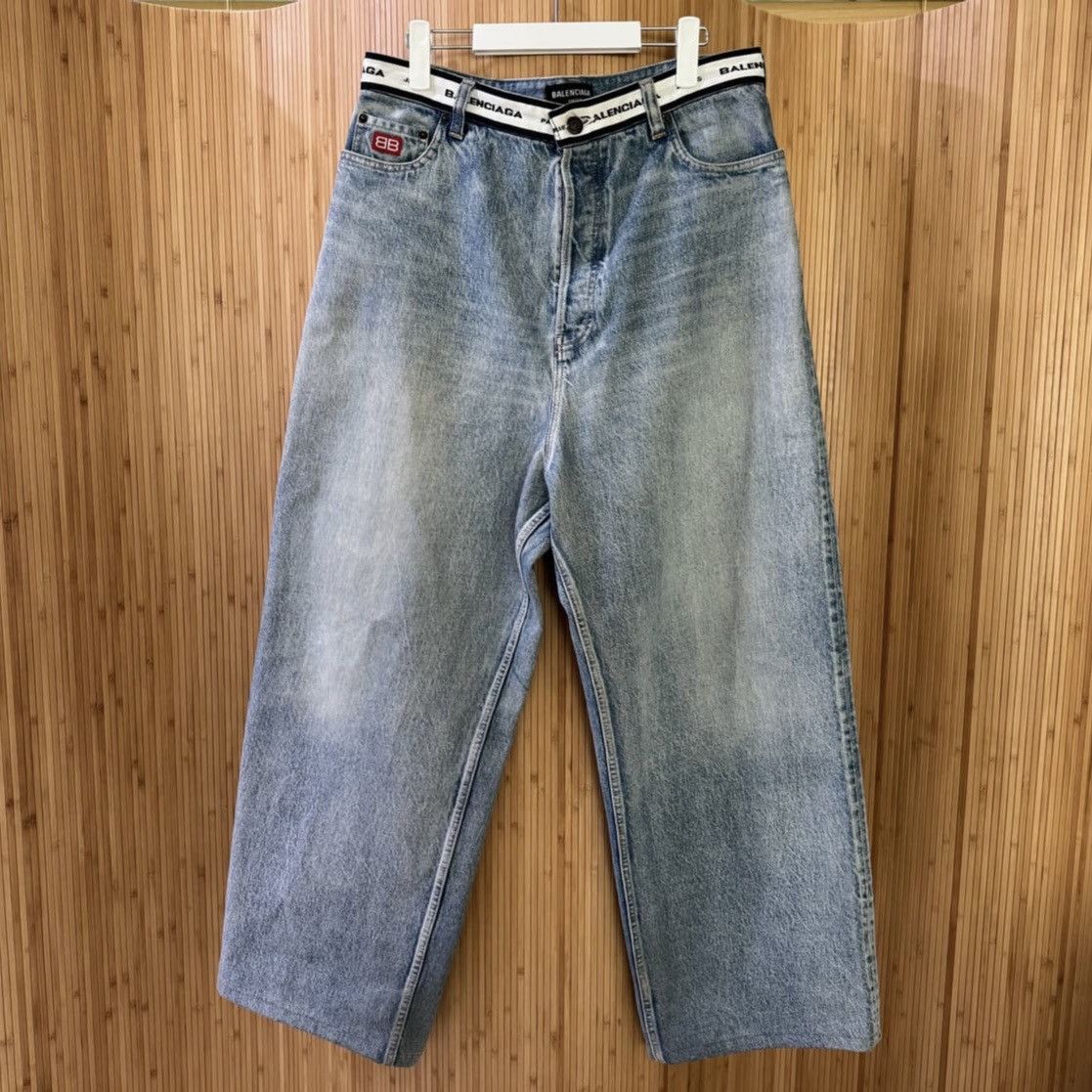 Balenciaga Balenciaga Waist Logo Denim Pants Size US 35 - 4 Thumbnail