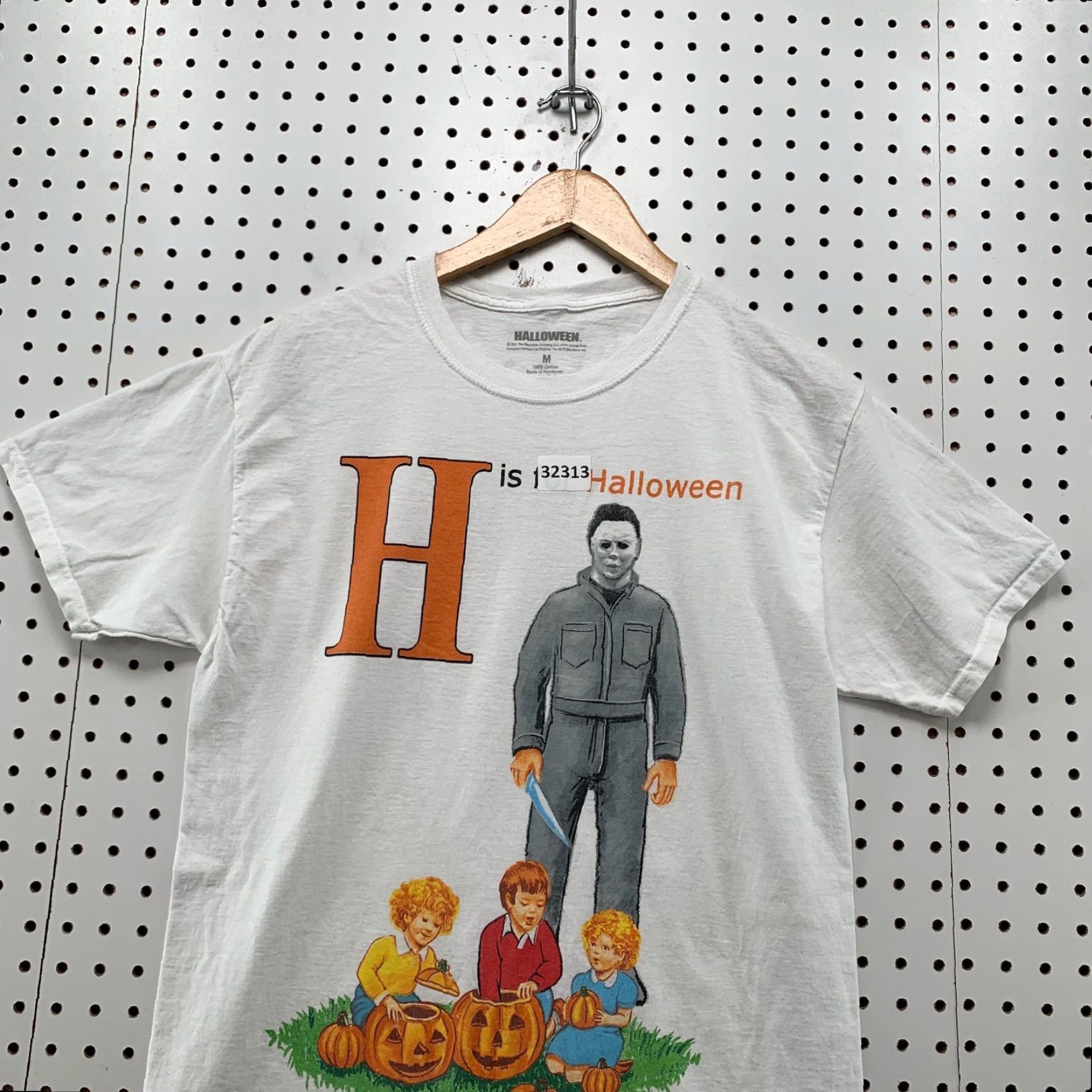 Vintage Halloween Movie Shirt Mens M White Orange Graphic Scary 19x27 Size US M / EU 48-50 / 2 - 2 Thumbnail