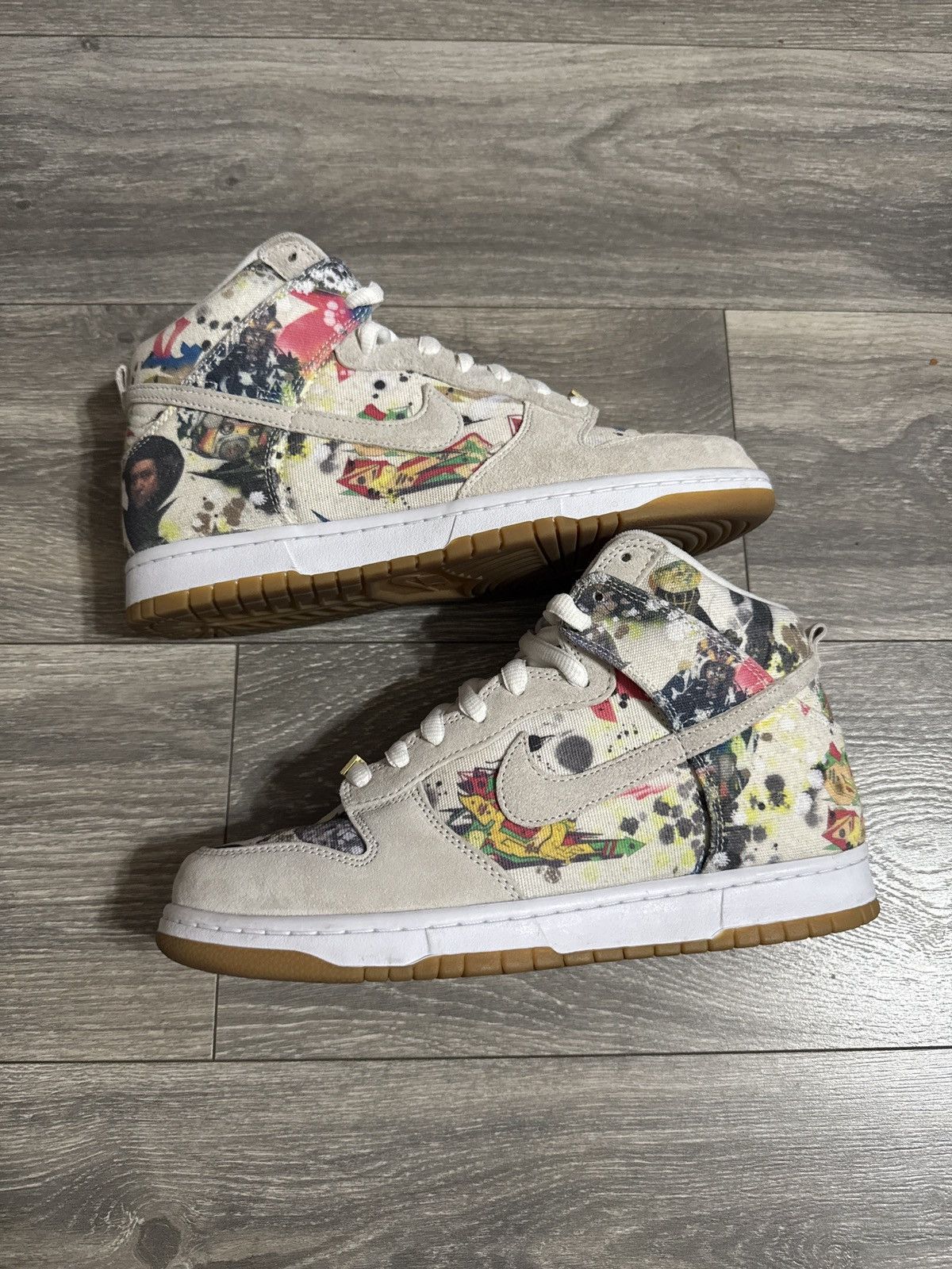 Pre-owned Nike X Supreme Dunk High Rammellzee Shoes