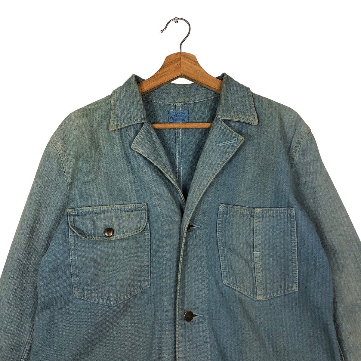 Japanese Brand 🔥Vtg Long Jacket Denim Union Made Lee USA Size US M / EU 48-50 / 2 - 3 Thumbnail