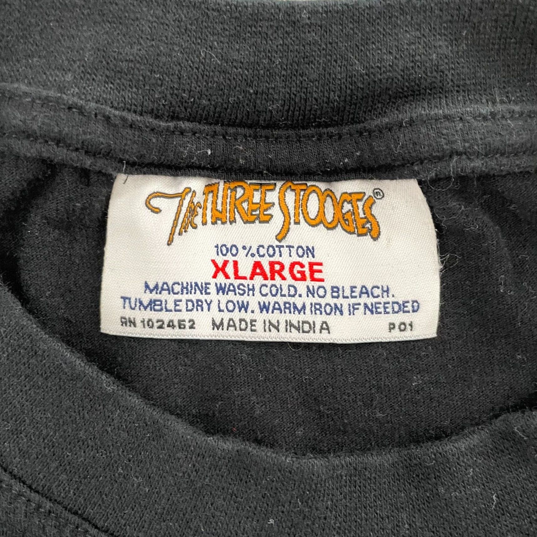 Vintage VINTAGE The Three Stooges Shirt Mens XL Black 3 Under Par Larry Curly Moe Movie Characters Comic Quotes Mens T-Shirt Size US XL / EU 56 / 4 - 6 Thumbnail