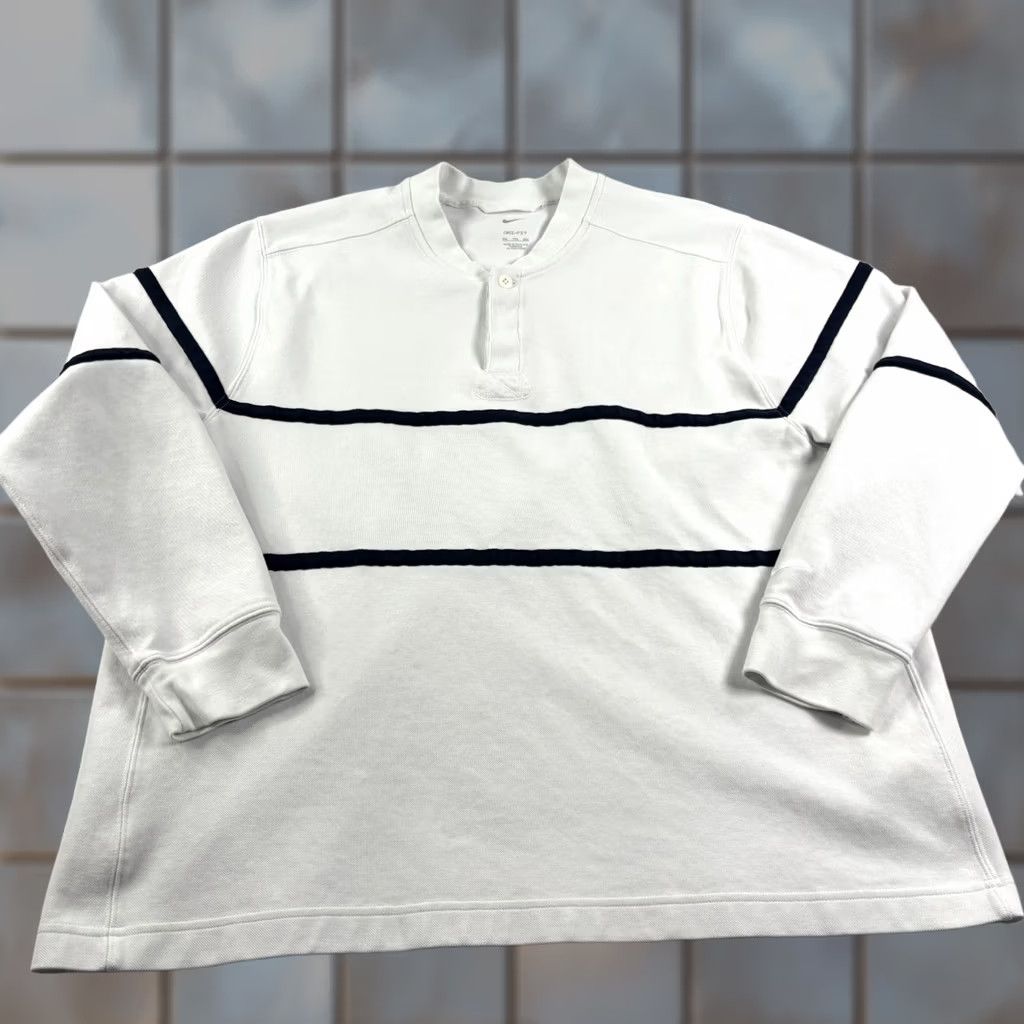 Nike Nike Golf Sweatshirt Mens 2XL White Striped Blade Collar Pullover Dri Fit Size US XXL / EU 58 / 5 - 1 Thumbnail