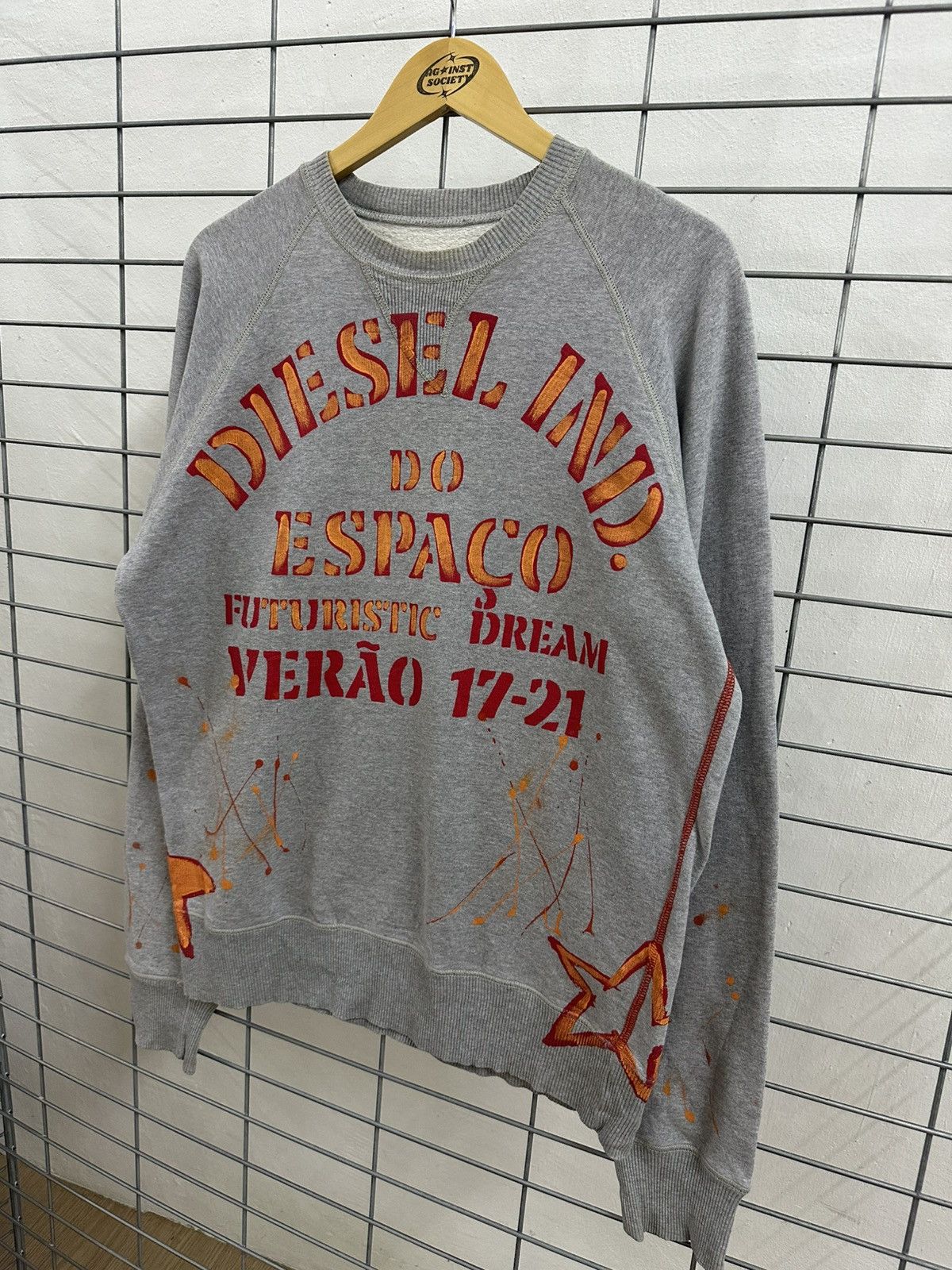 Diesel Vtg Diesel Industry Futuristic Dream Y2K Splatter Sweatshirt Size US L / EU 52-54 / 3 - 3 Thumbnail