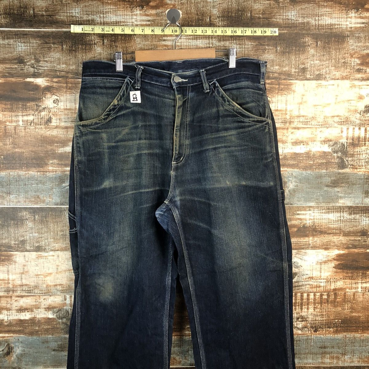 Japanese Brand DL GU Blue faded Denim jeans vintage Pants #C009 Size US 35 - 2 Thumbnail