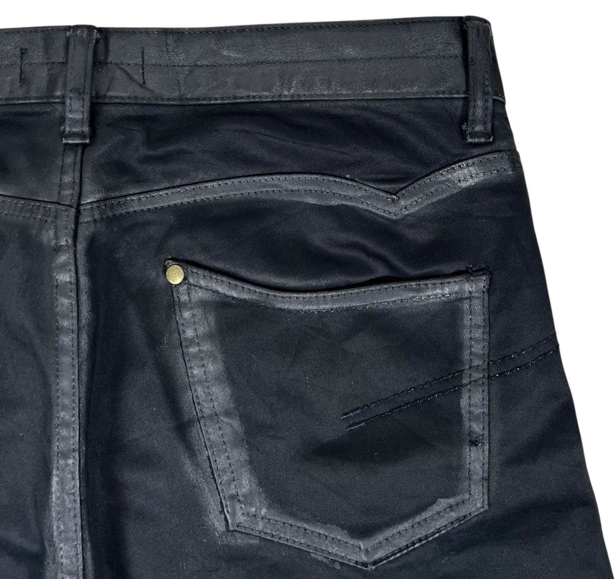 JACKROSE JACKROSE “maison” Black Waxed Pants Size US 33 - 7 Thumbnail