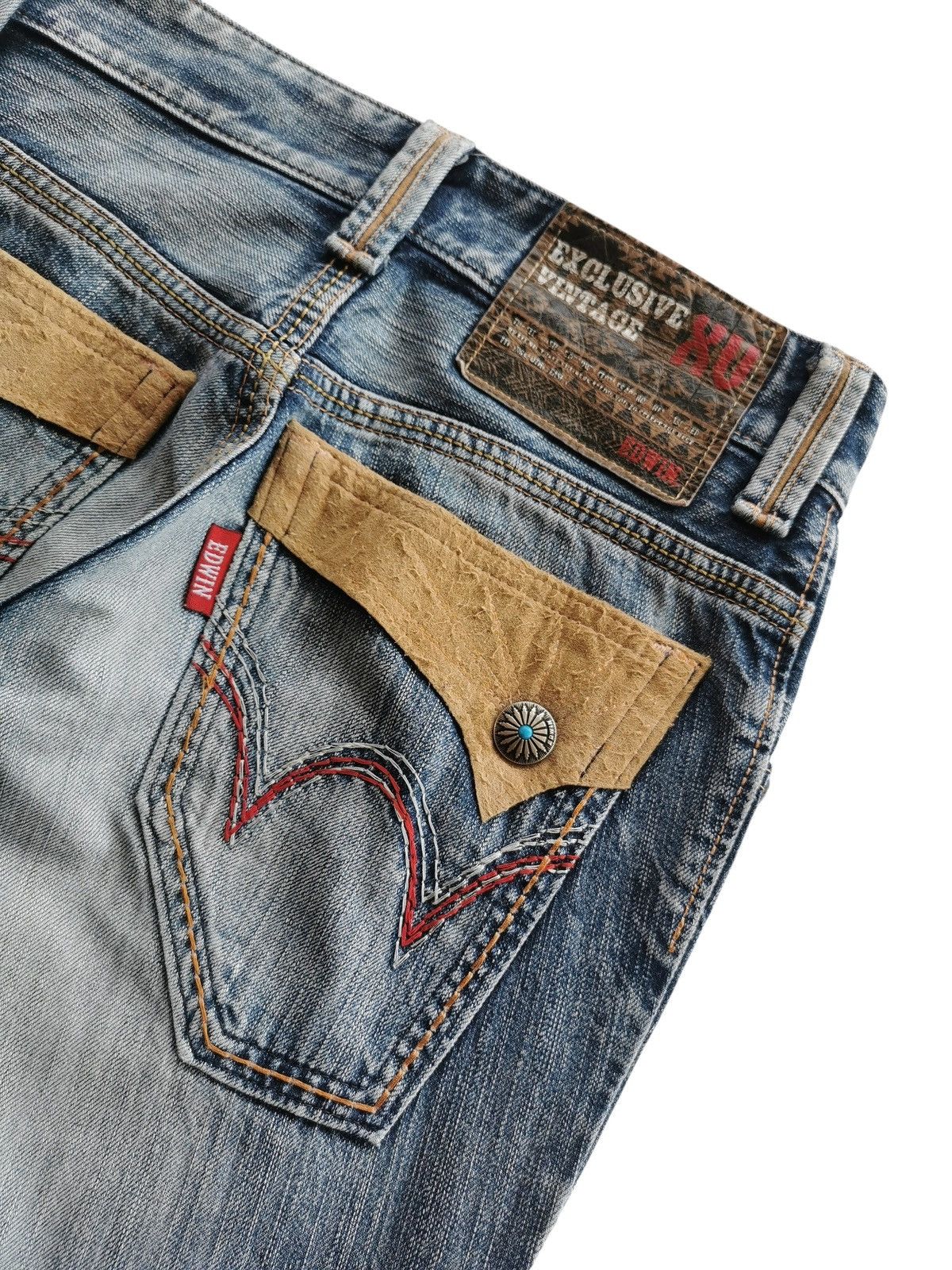 Edwin Vintage ED Edwin Flared Bootcuts Distressed Denim Jeans Size US 29 - 5 Thumbnail
