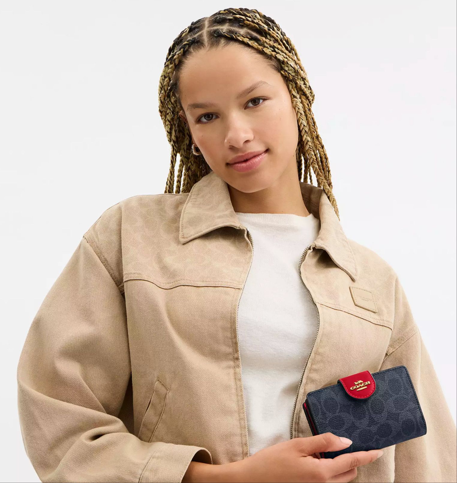 Coach Medium Corner Zip Wallet In Signature Canvas CW786 Size ONE SIZE - 6 Thumbnail