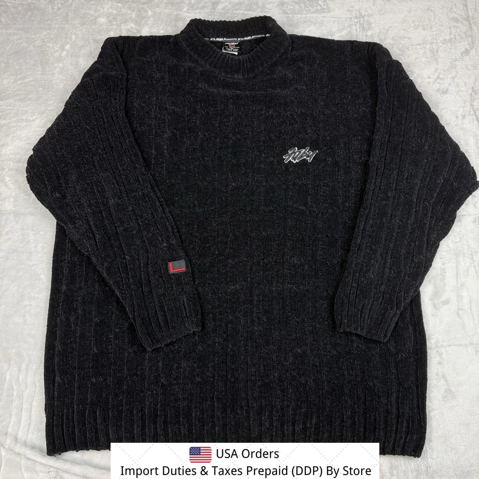 Fubu VTG FUBU Sports Black Chenille Ribbed Sweater Hip-Pop SzXL Size US XL / EU 56 / 4 - 1 Thumbnail
