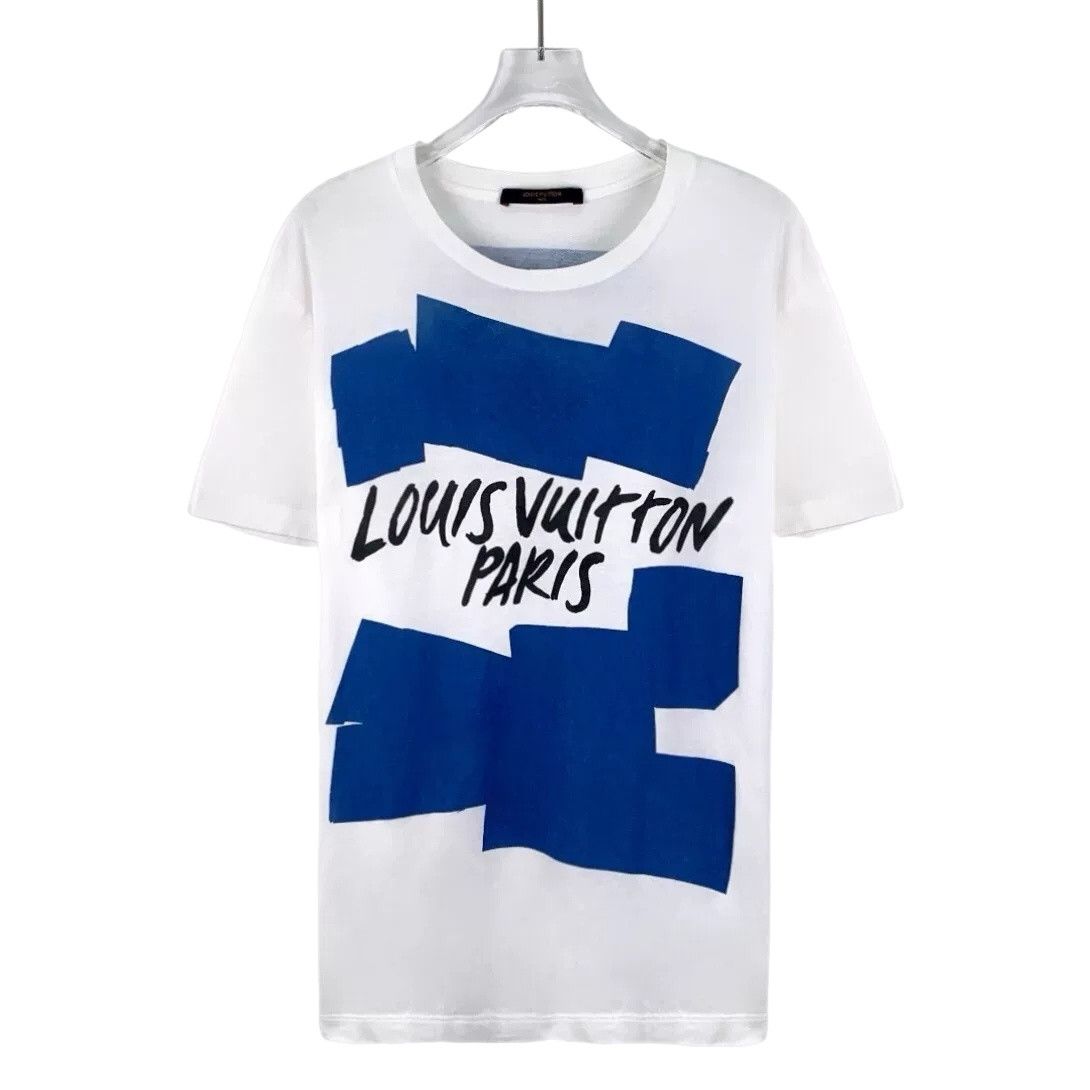 Louis Vuitton Louis Vuitton Blue Block Graphic Logo T-Shirt XS Size US XS / EU 42 / 0 - 1 Thumbnail