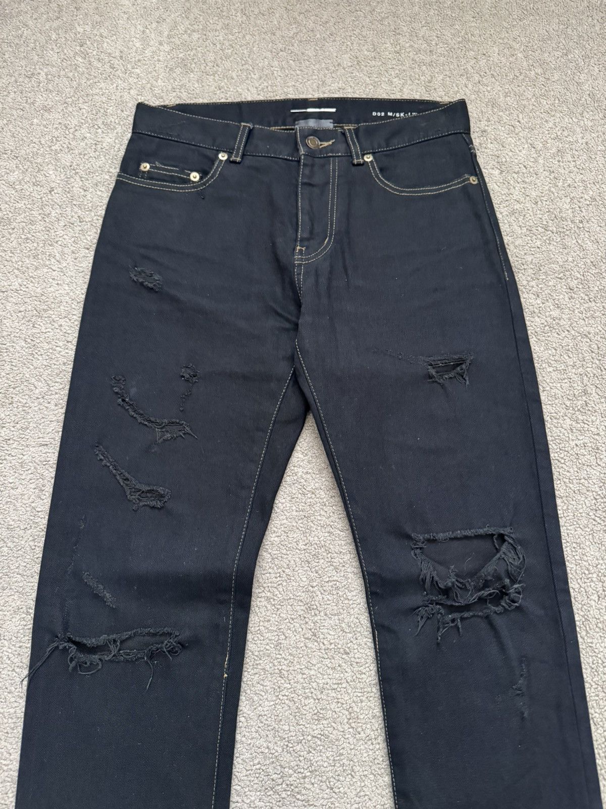 Saint Laurent Paris SS16 Saint Laurent Hedi Slimane Distressed Crash Denim Jeans Size US 28 / EU 44 - 2 Thumbnail