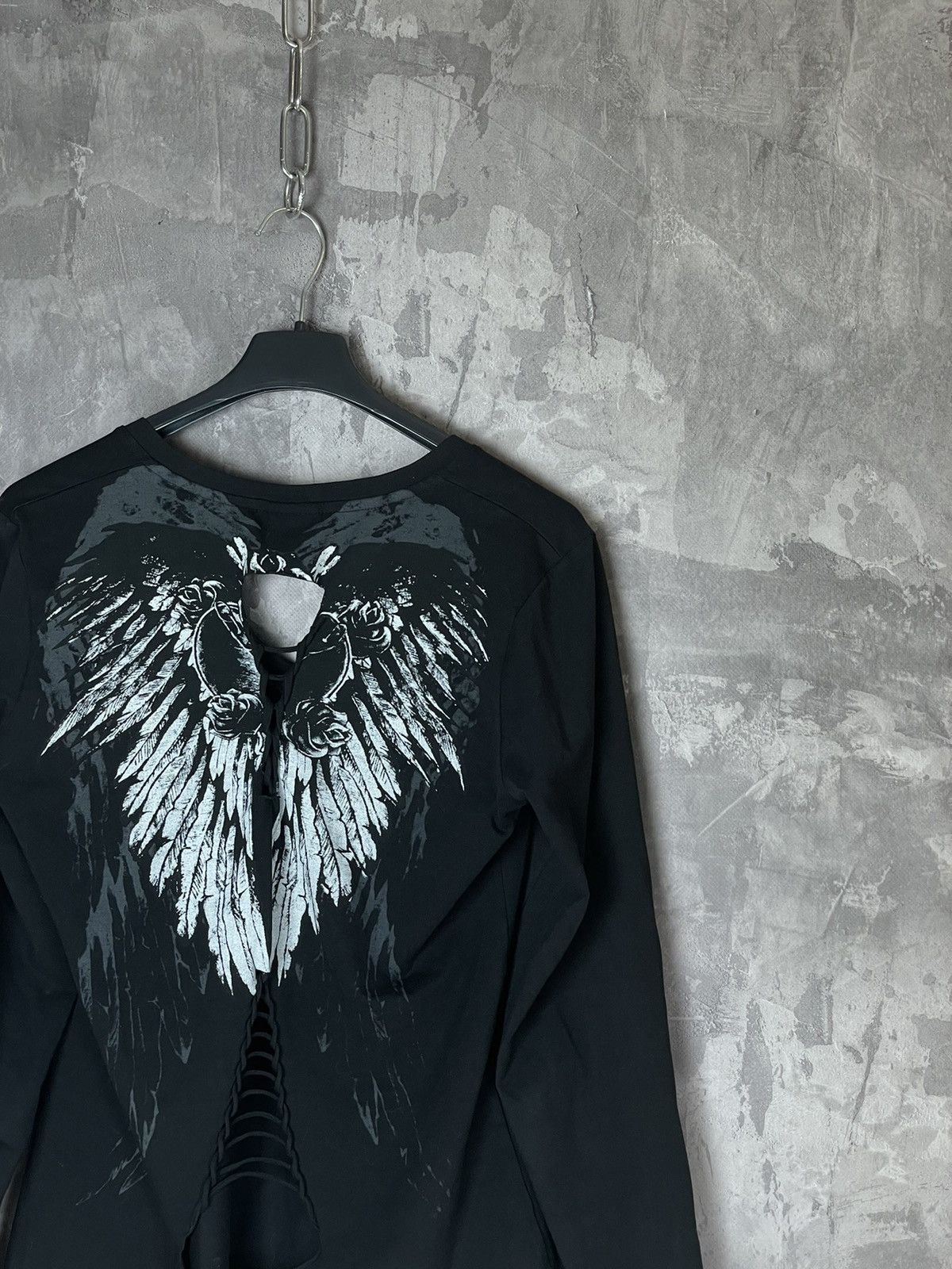 Vintage Vintage Affliction Style Cyber Grunge Y2K Long Sleeve Size L / US 10 / IT 46 - 4 Thumbnail